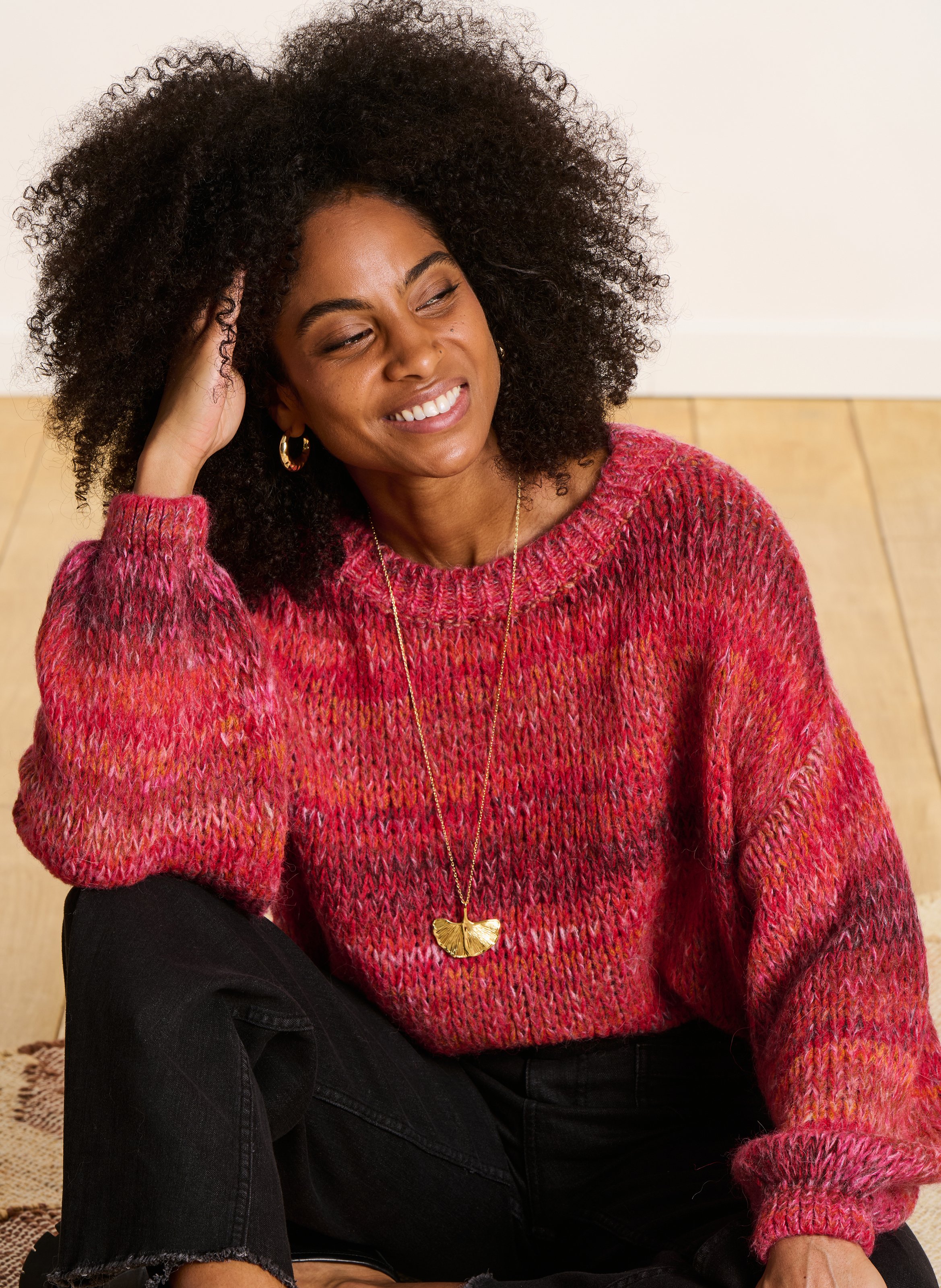 Kurzärmliger Pullover mit Rundhalsausschnitt LA FEE MARABOUTEE