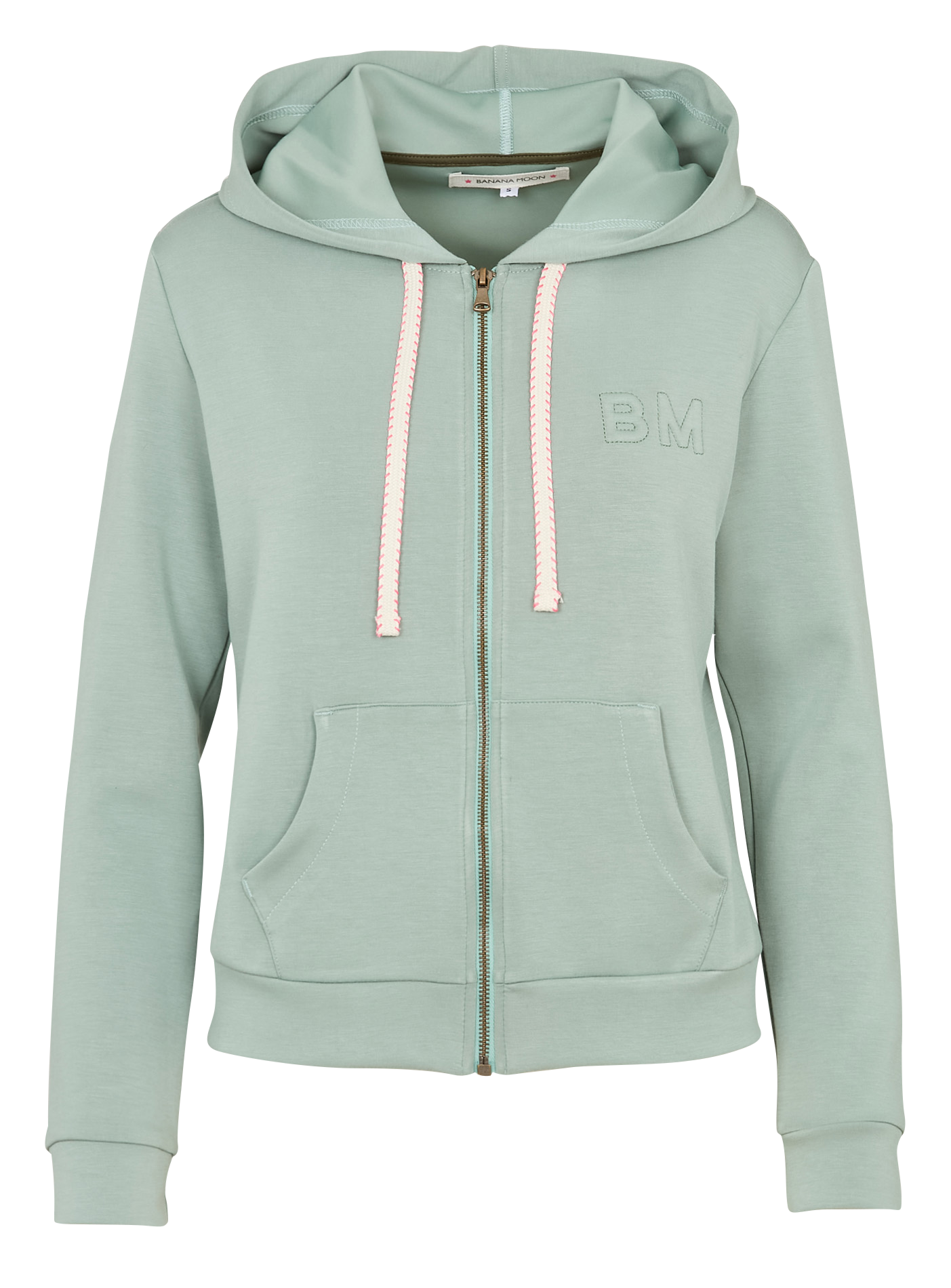 Einfarbiger Kapuzensweater mit Reißverschluss BANANA MOON Grun