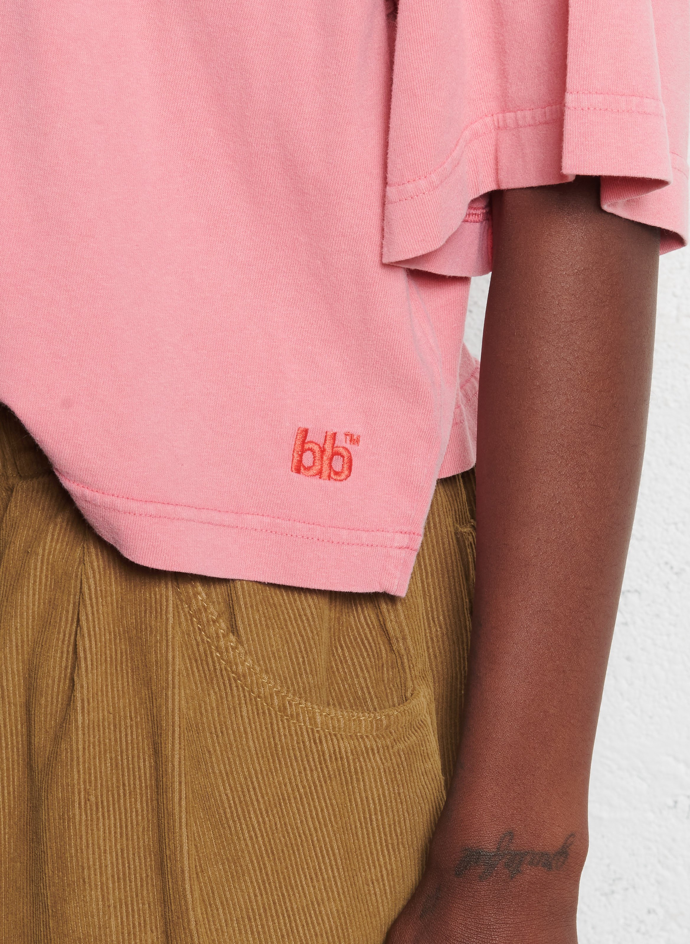 T-shirt met ronde hals van katoen BELLEROSE Roze