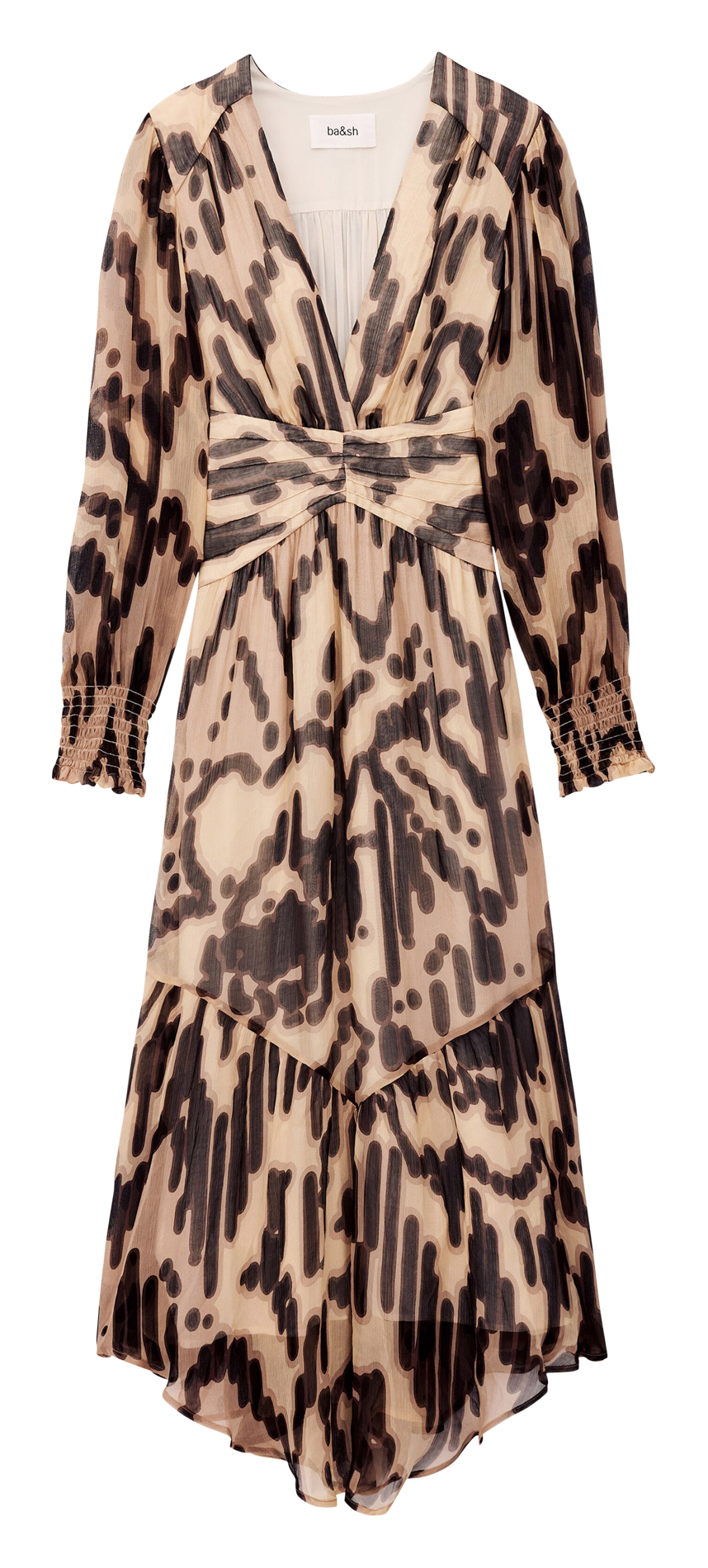 Robe midi imprimée décolleté v BA&SH Rose