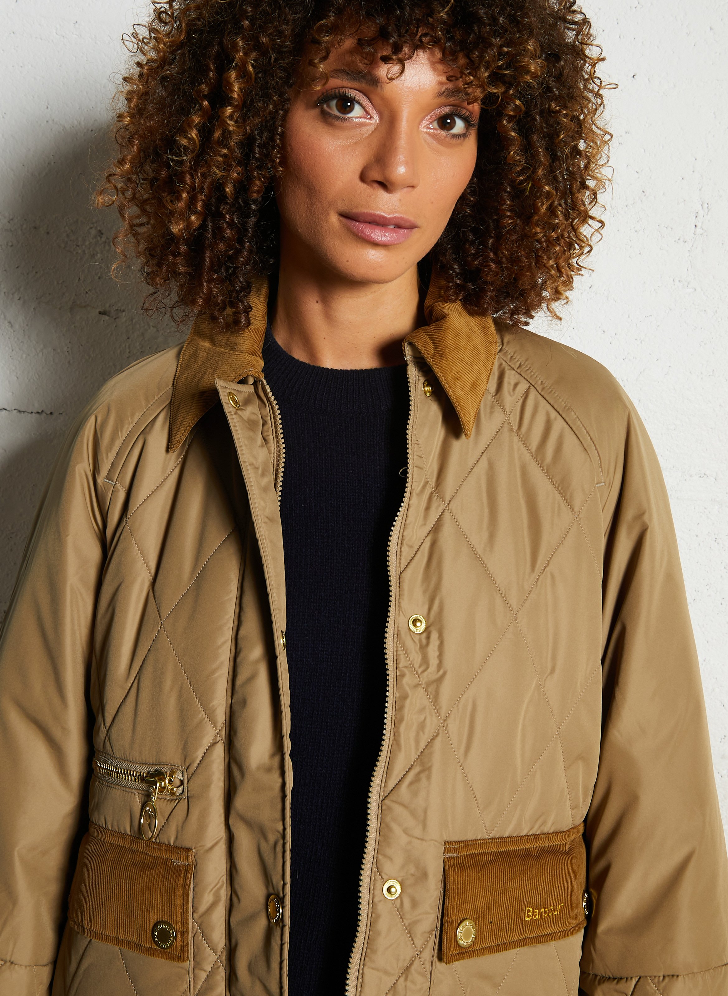 Veste col classique en velours côtelé BARBOUR Beige