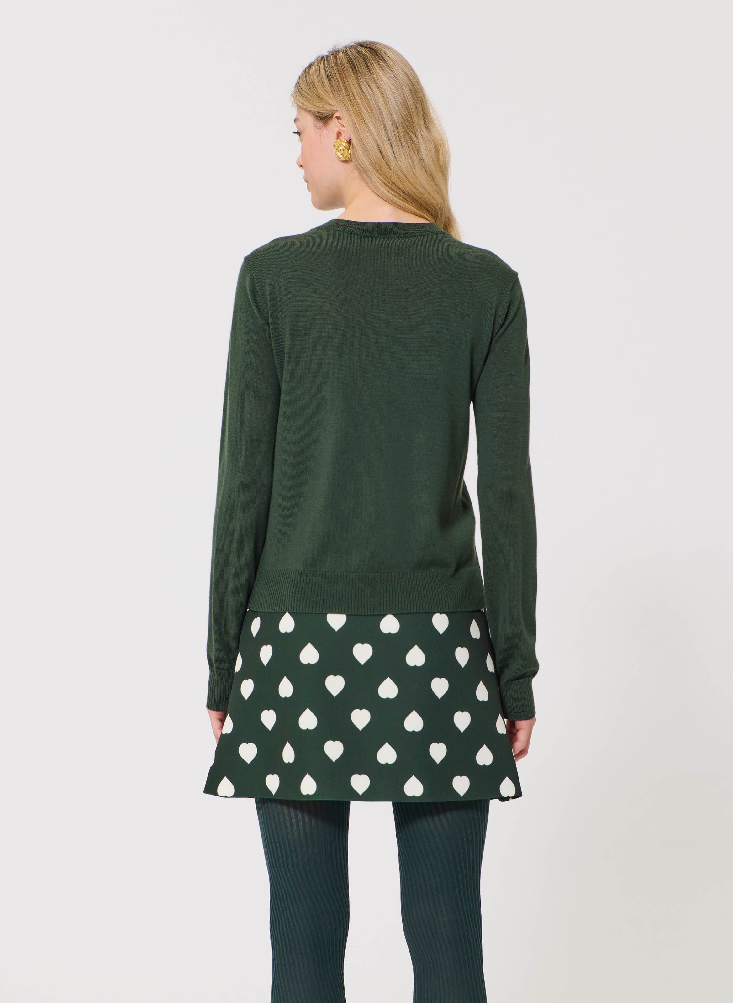 Gilet col rond en laine TARA JARMON Vert