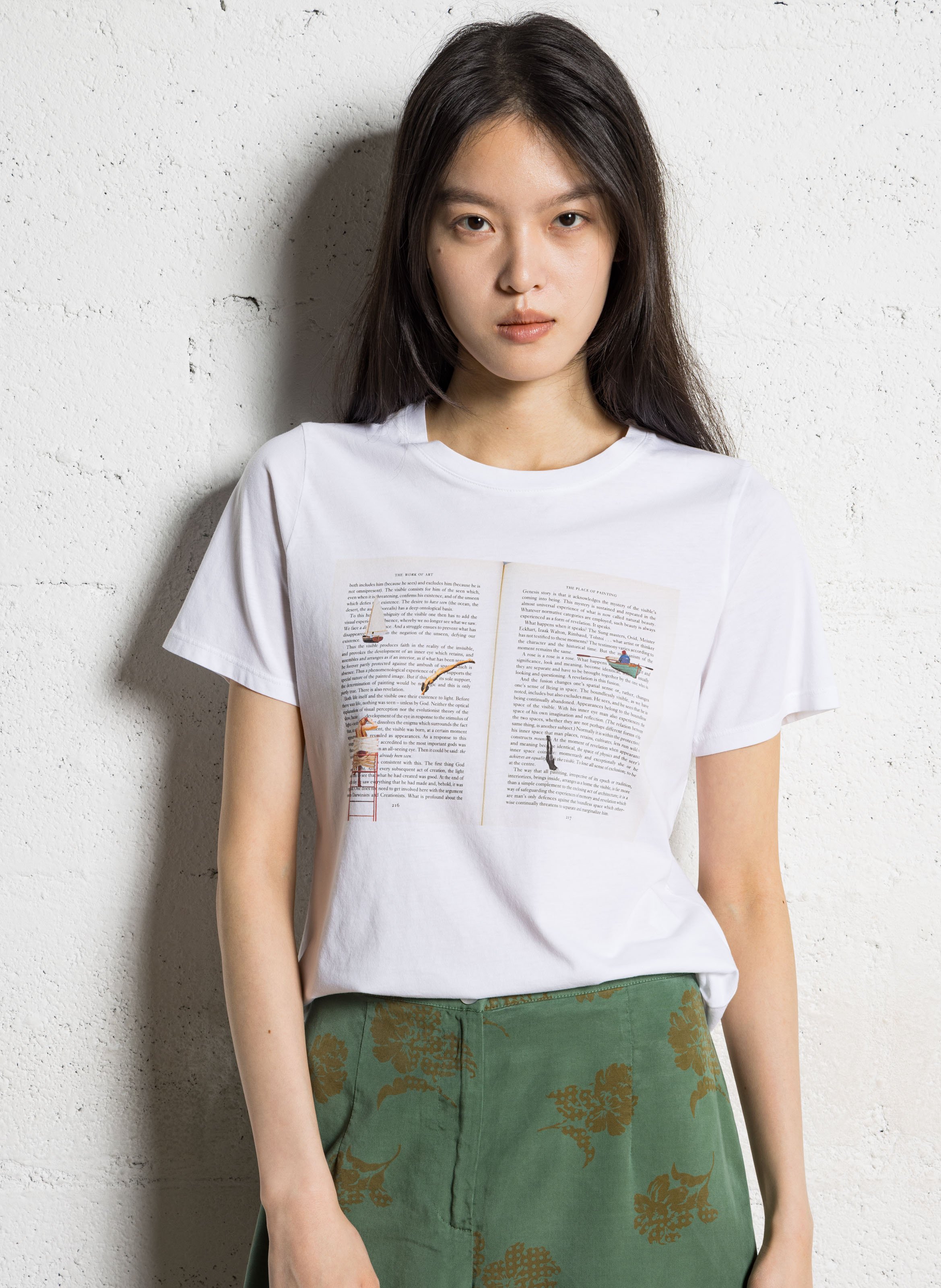 Tee-shirt droit en coton sérigraphié NICE THINGS Blanc