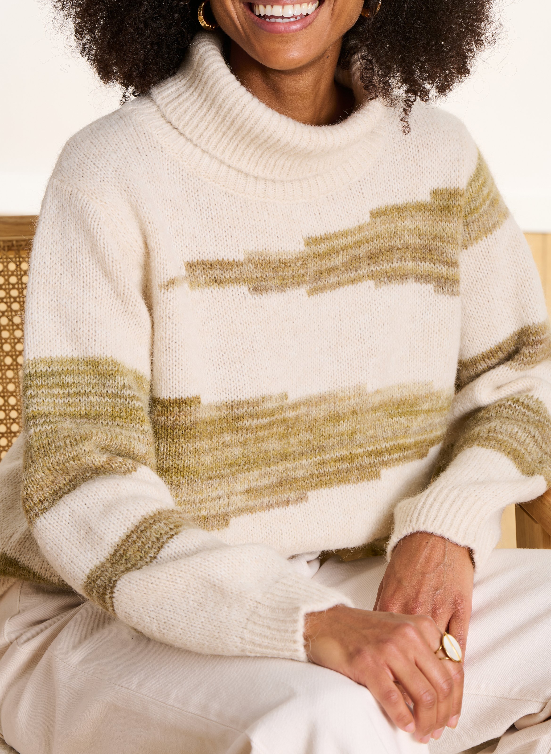 Oversized knit turtleneck sweater LA FEE MARABOUTEE Multicolored