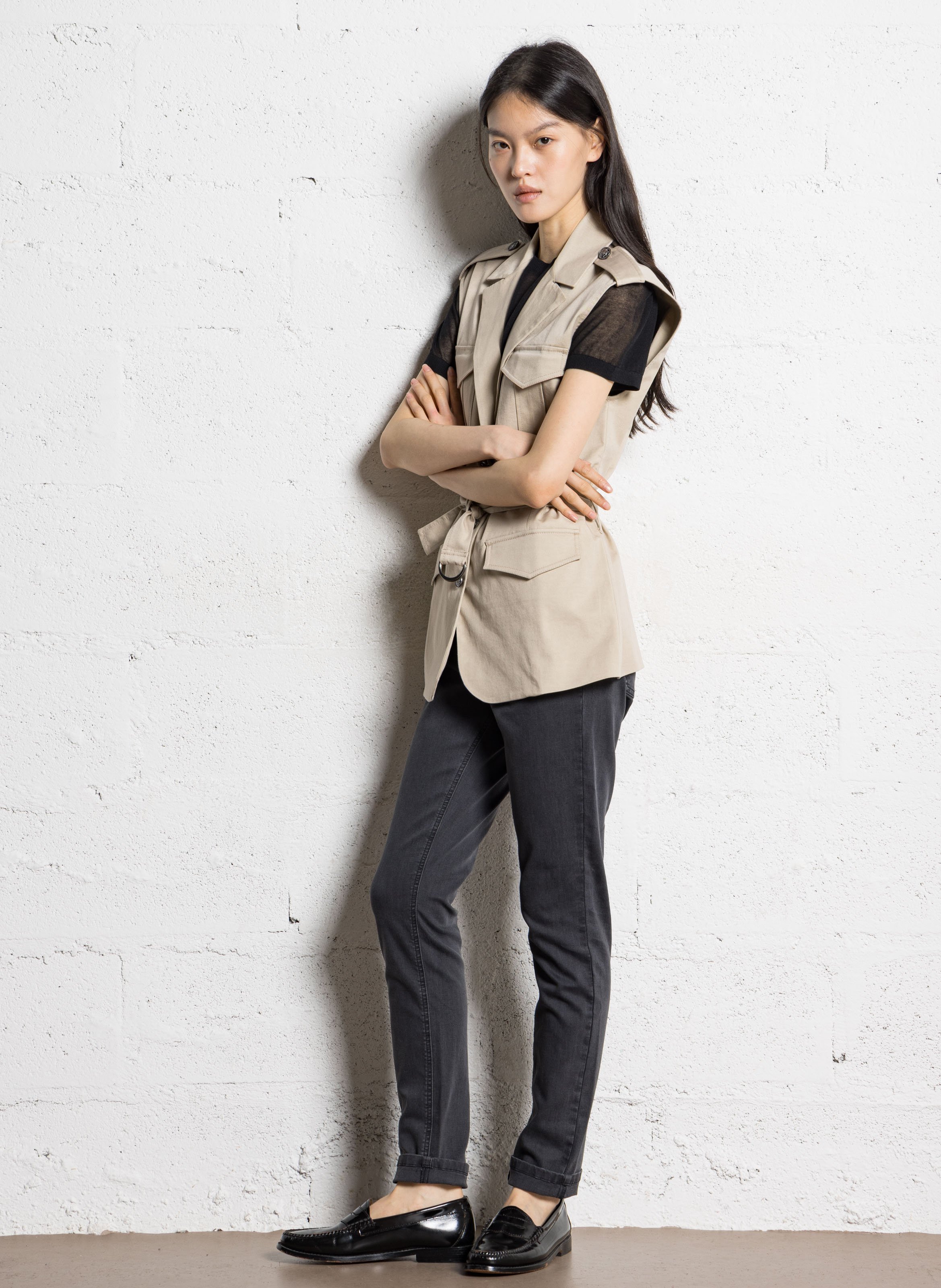 Schmale Jeans aus Baumwollmischung IKKS Grau