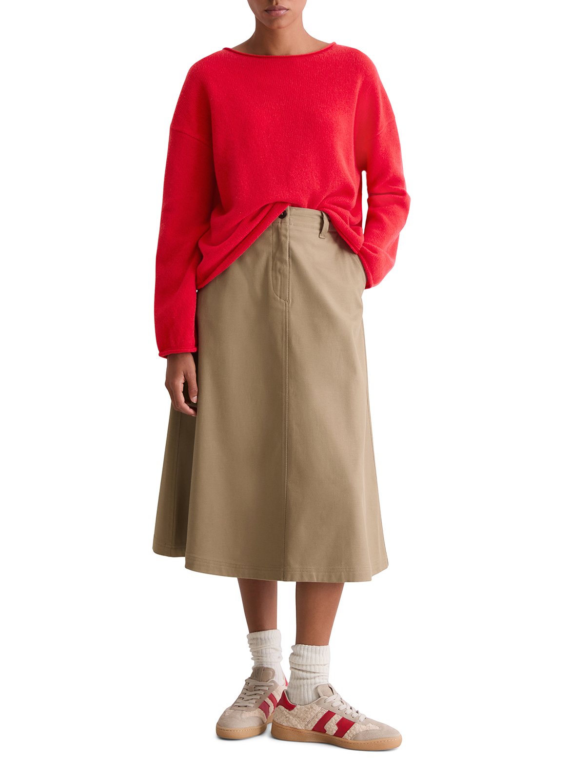 Pull col bateau en laine mélanée MARC O'POLO Rouge