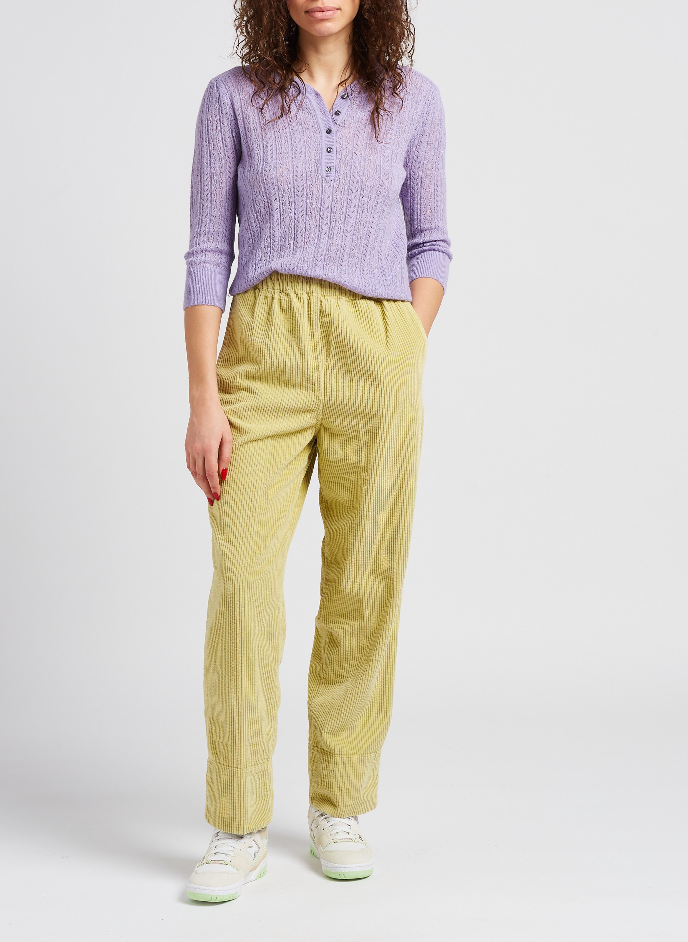 Pull col V n lainé mérinos mélangé  BELLEROSE Violet