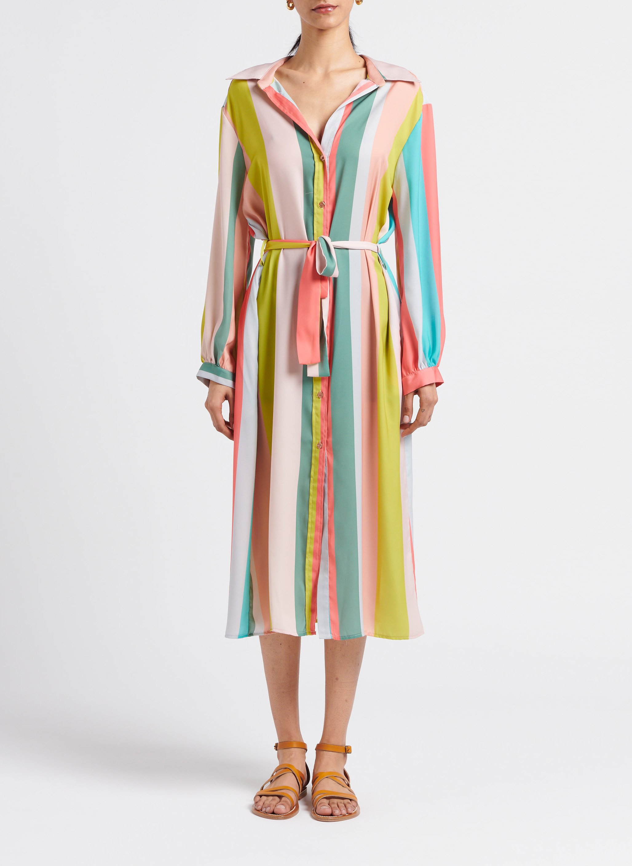 Robe chemise col classique IMPERIAL Beige