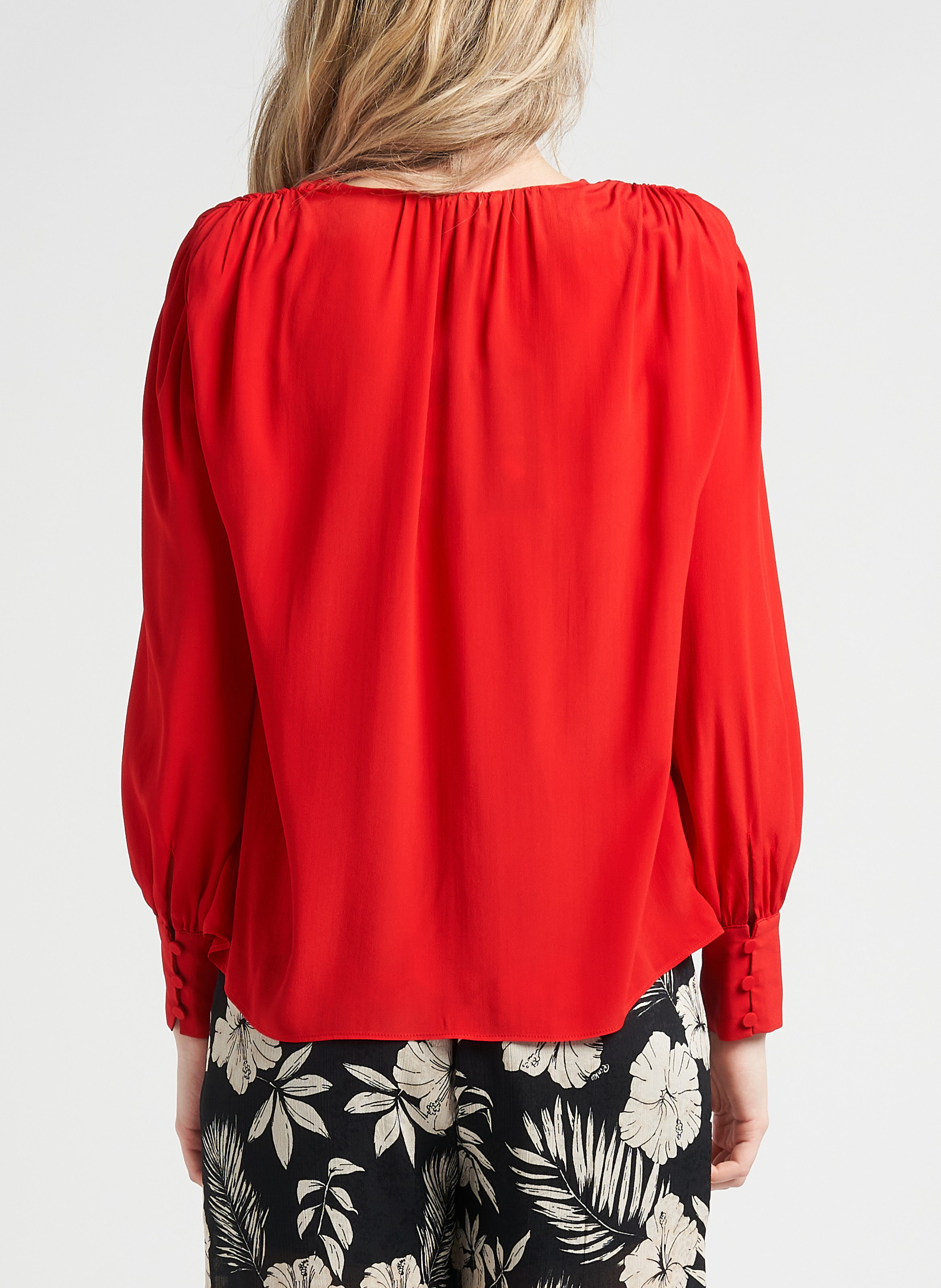 Ruimvallende blouse met V-hals PINKO Rood