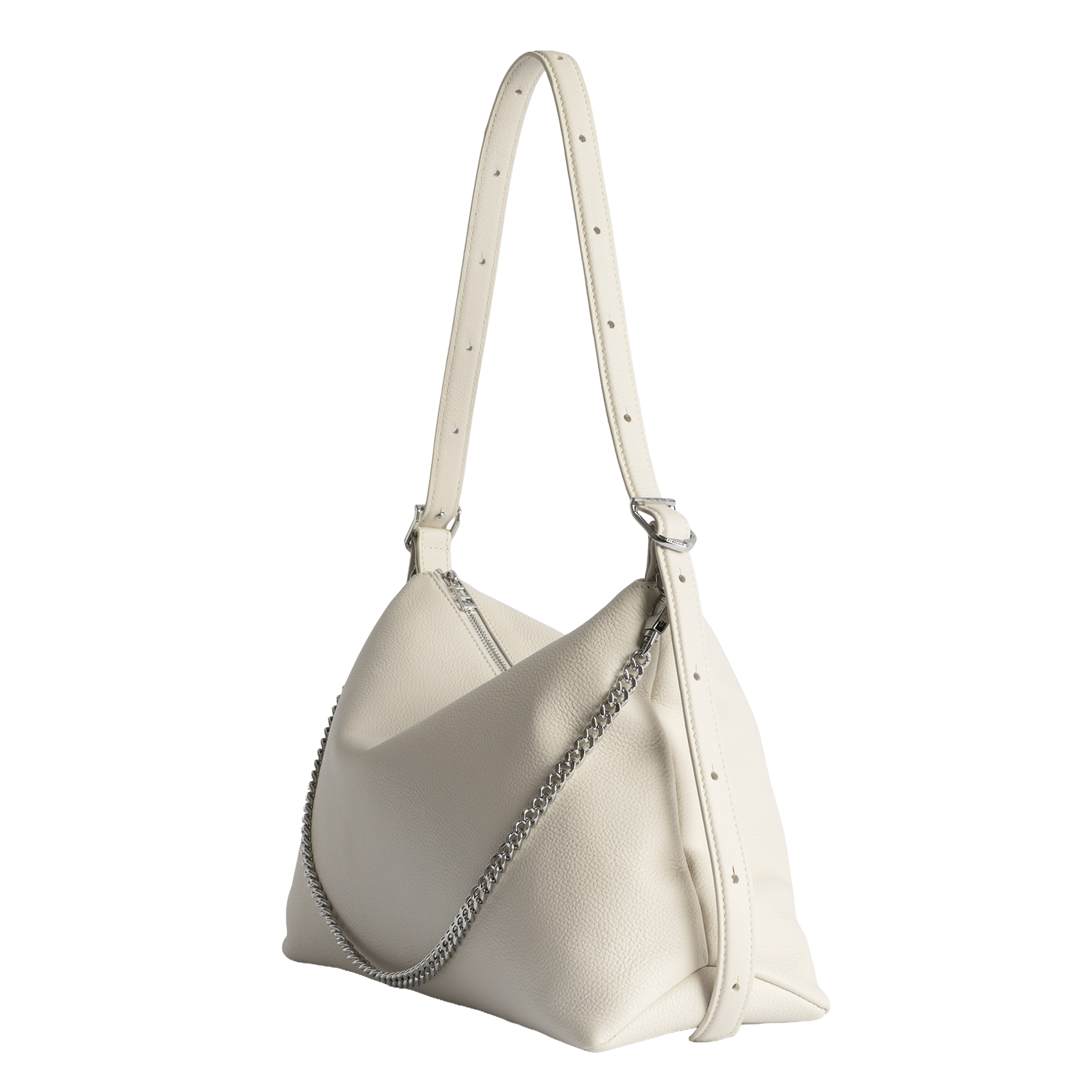 Grained leather shoulder bag ZADIG&VOLTAIRE White