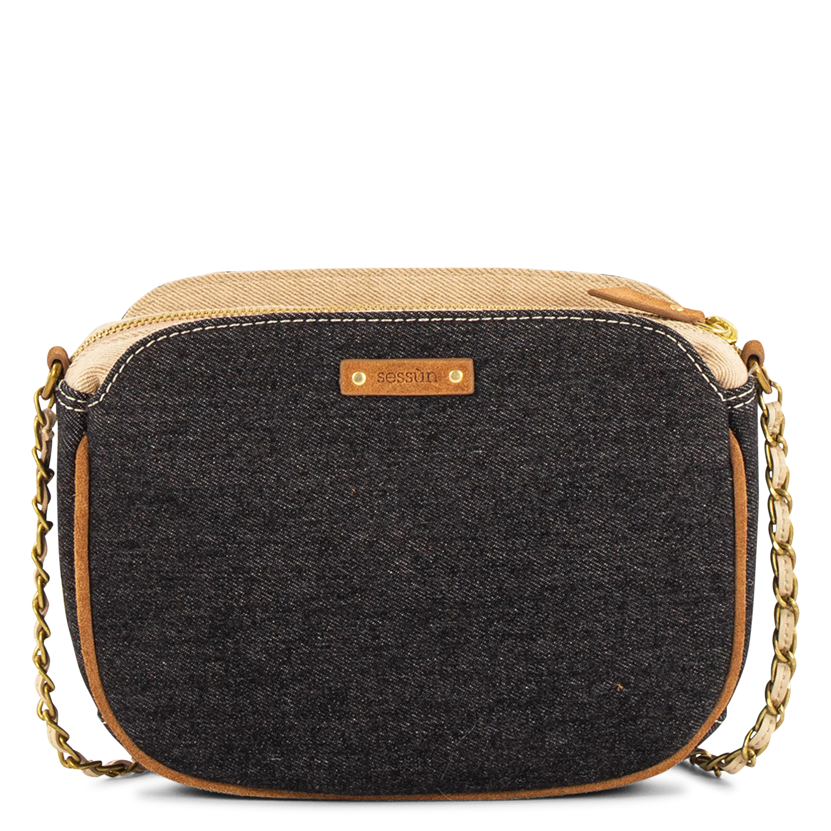 Umhängetasche aus Baumwoll-Mix SESSUN Beige