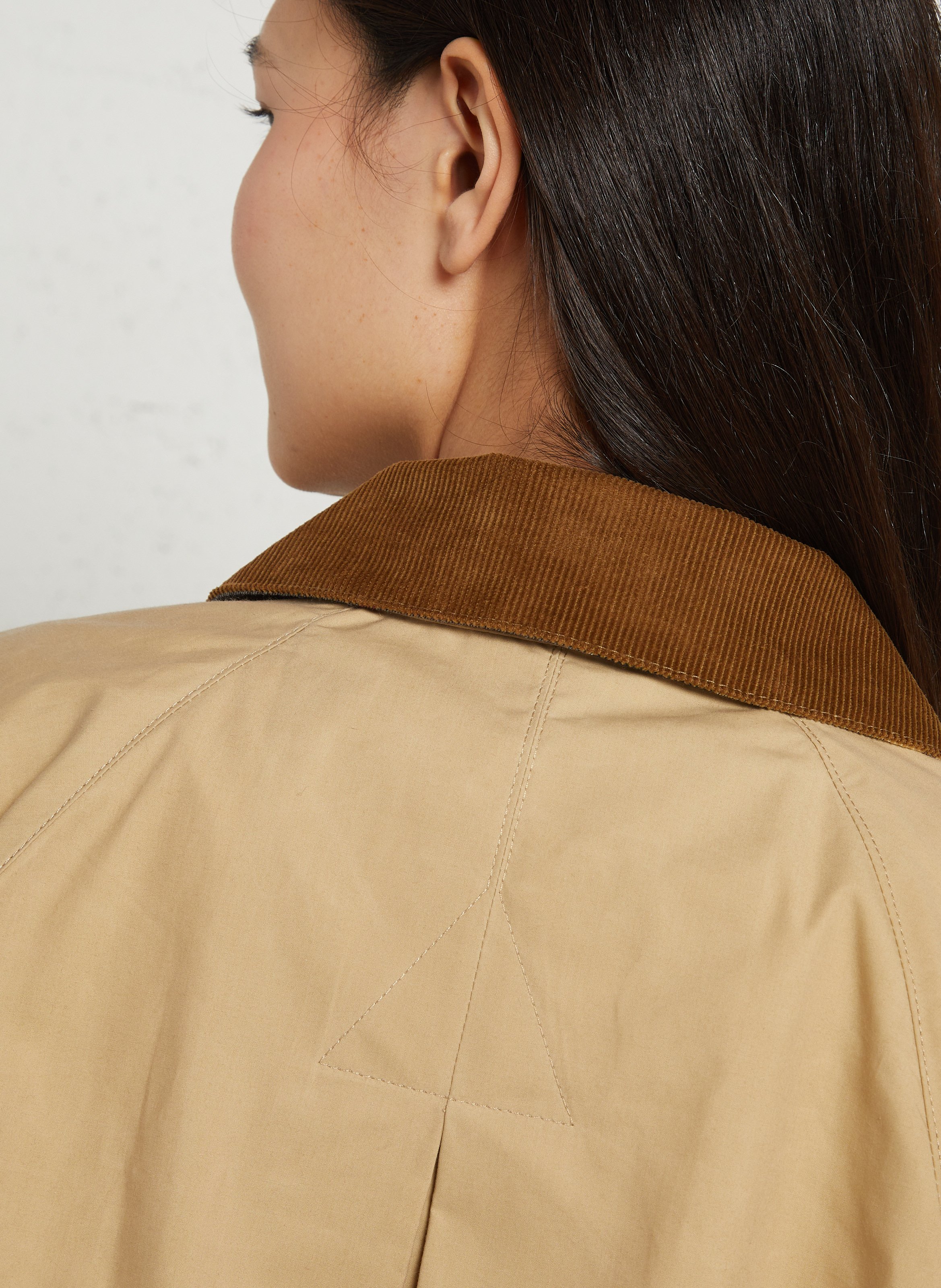 Veste droite col classique en coton BARBOUR Beige