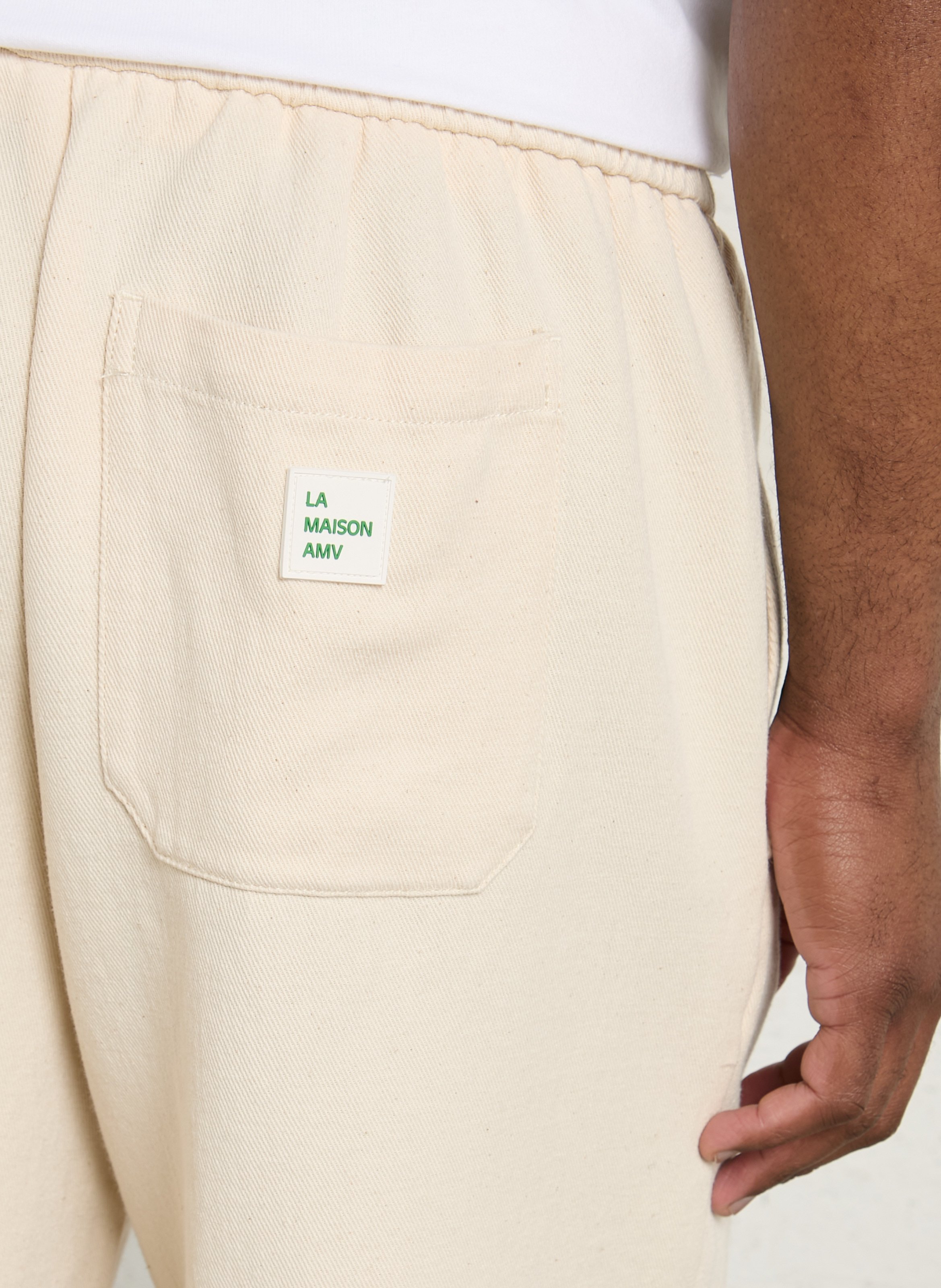 Straight jogging pants with elastic waistband solid color AMERICAN VINTAGE Beige