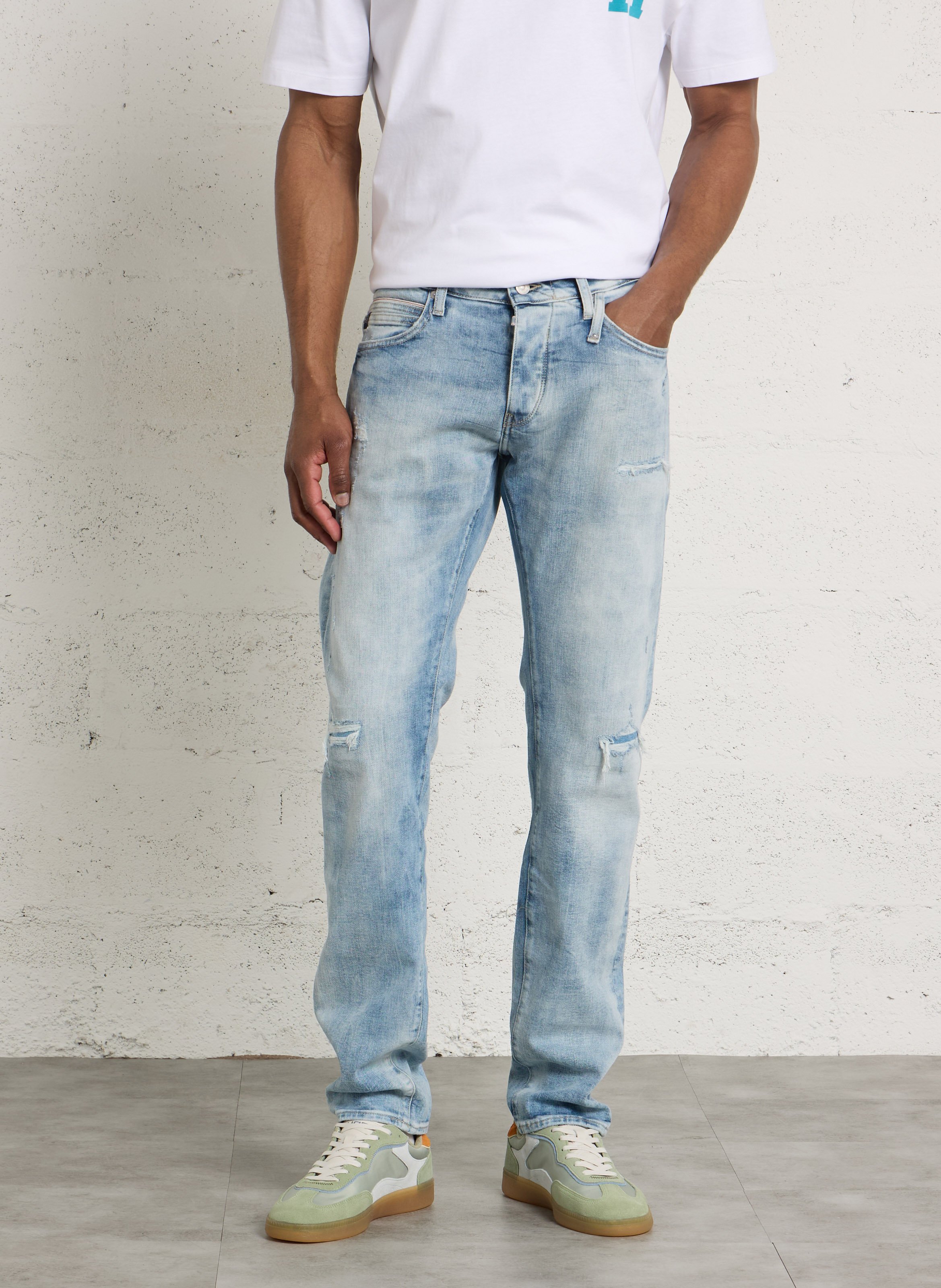 Schmale Jeans aus Baumwollmischung LE TEMPS DES CERISES Blau