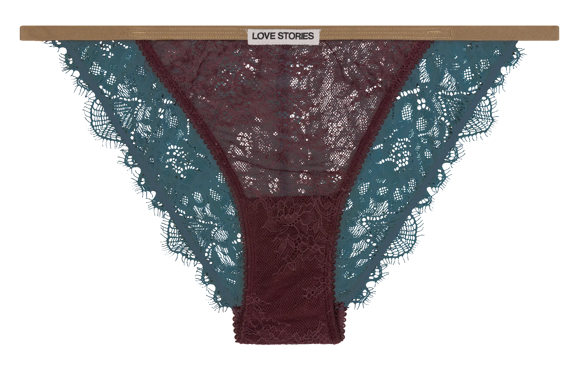 Tanga en dentelle LOVE STORIES Marron