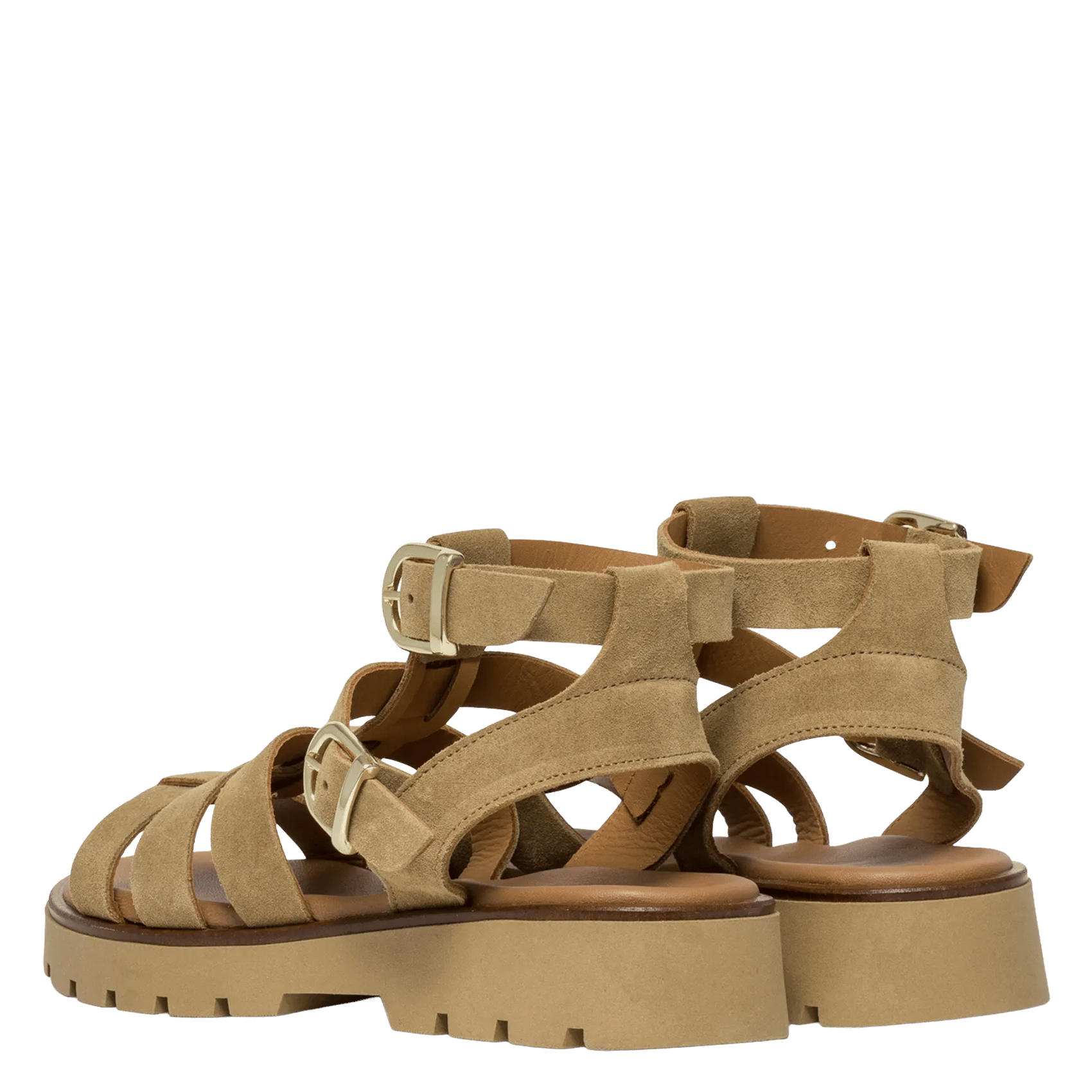 Sandales plates en cuir BOCAGE Beige