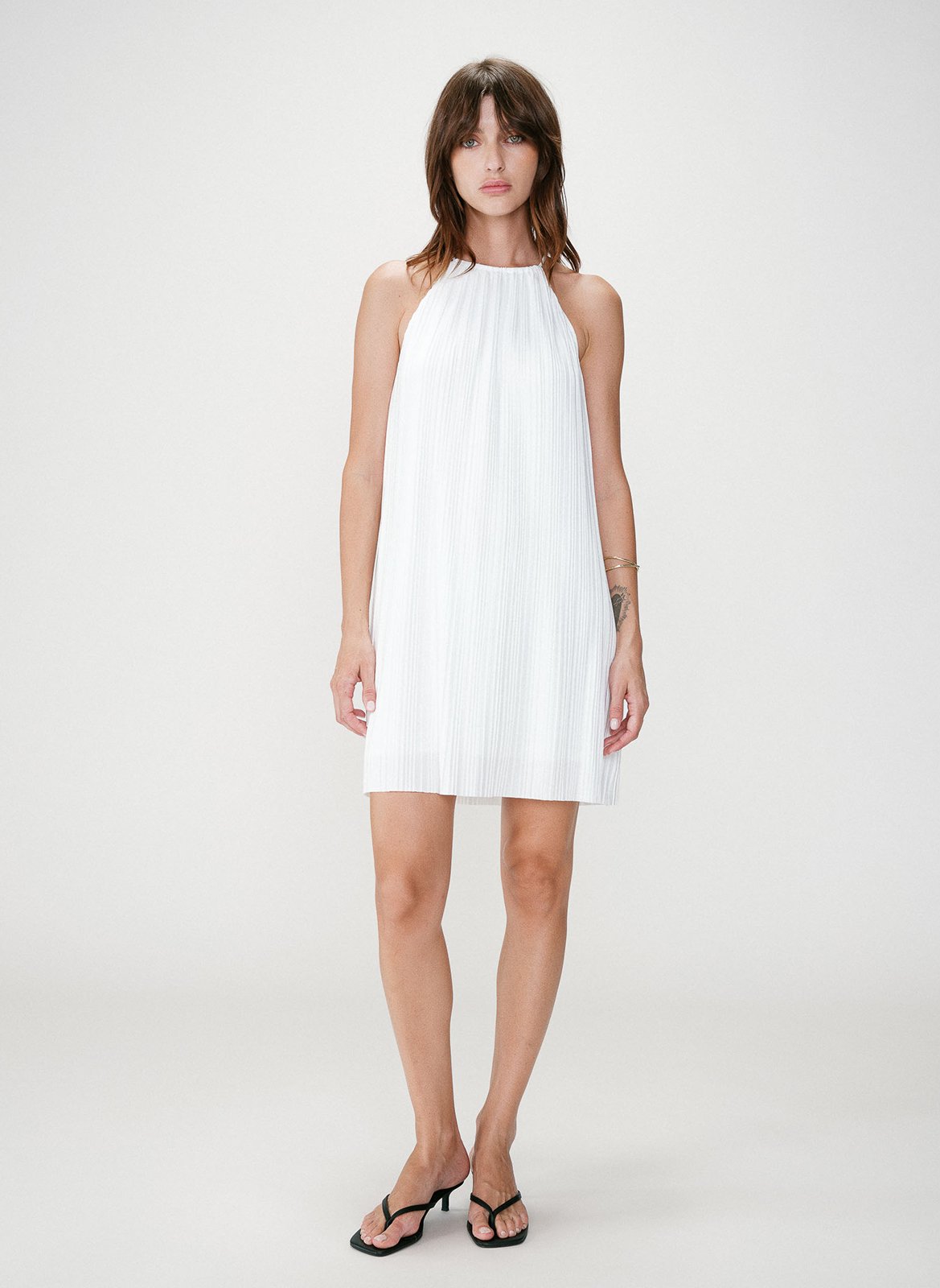 Robe courte col rond GRACE ET MILA White
