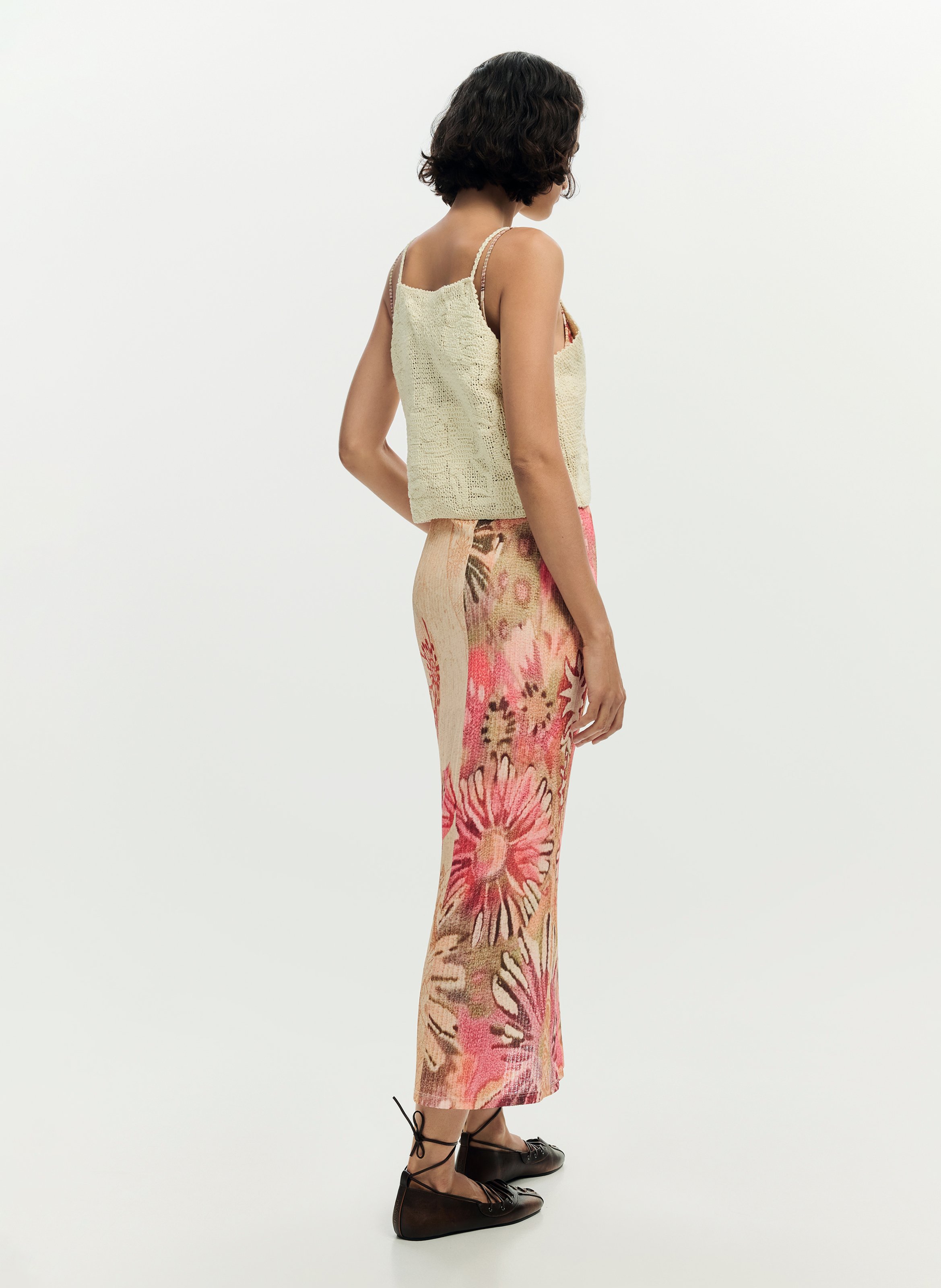 Robe midi imprimée DESIGUAL Blanc