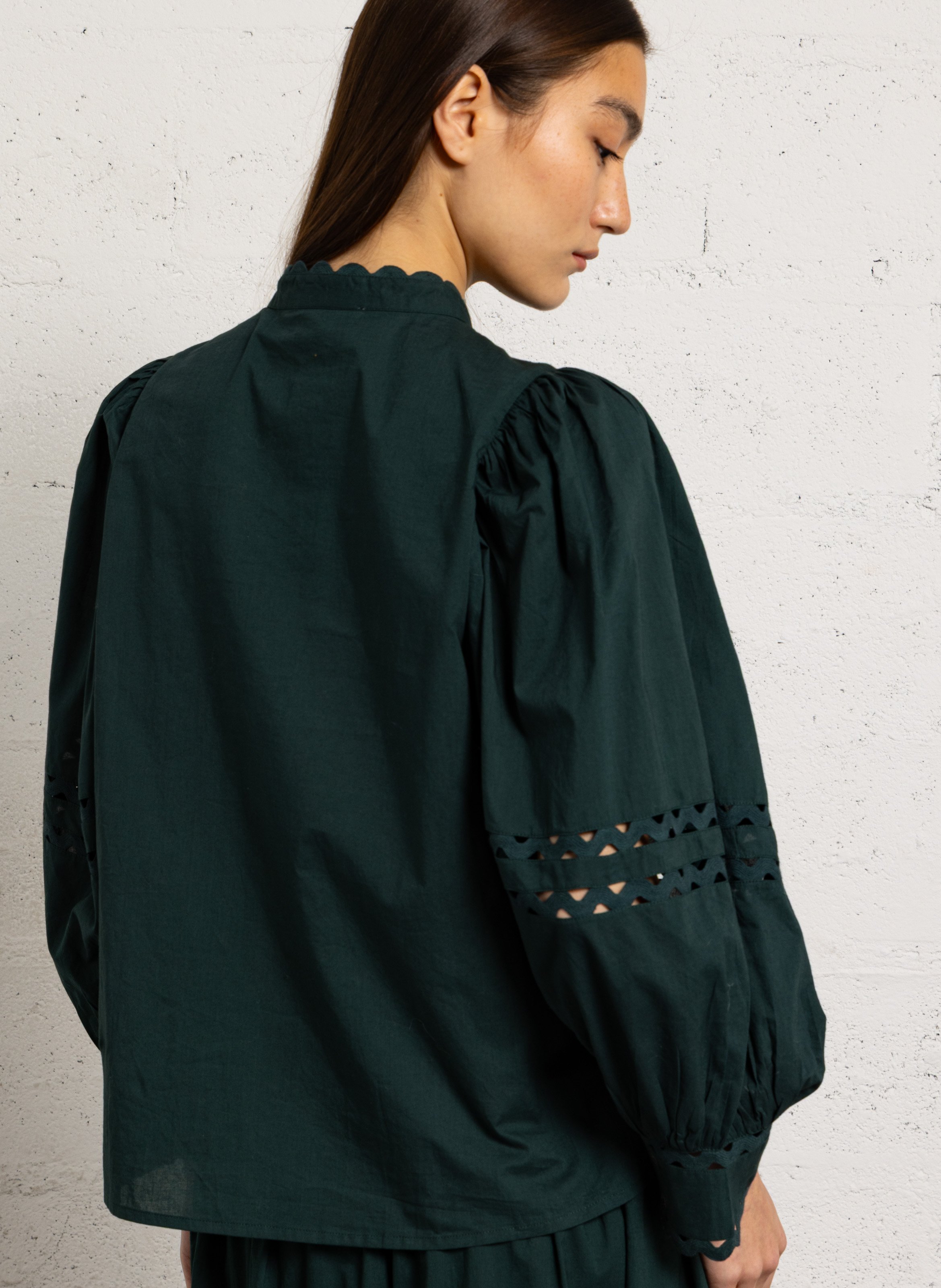 Top évasé en coton ANTIK BATIK Vert