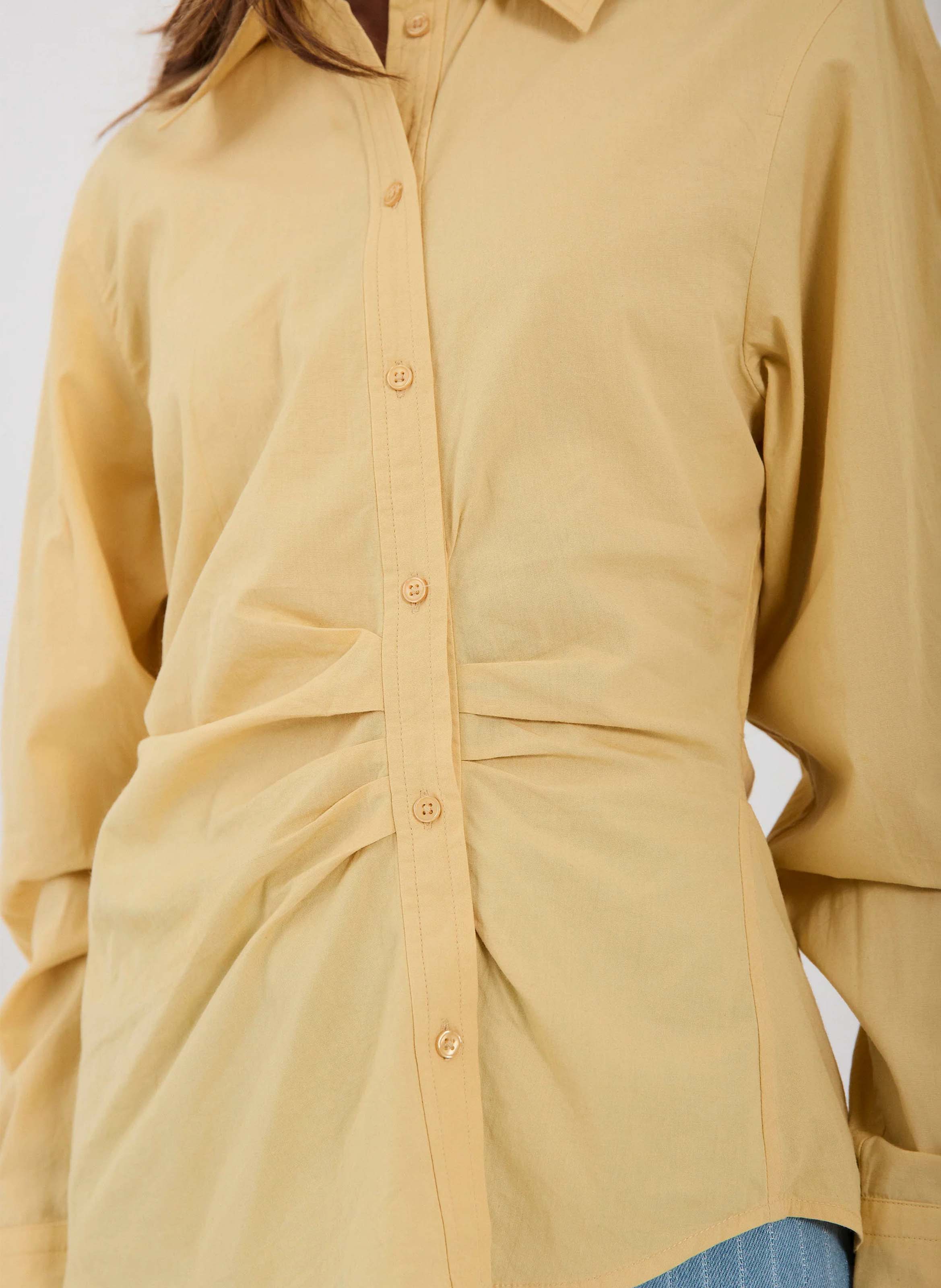 Cotton T-shirt with polo collar NORR Yellow