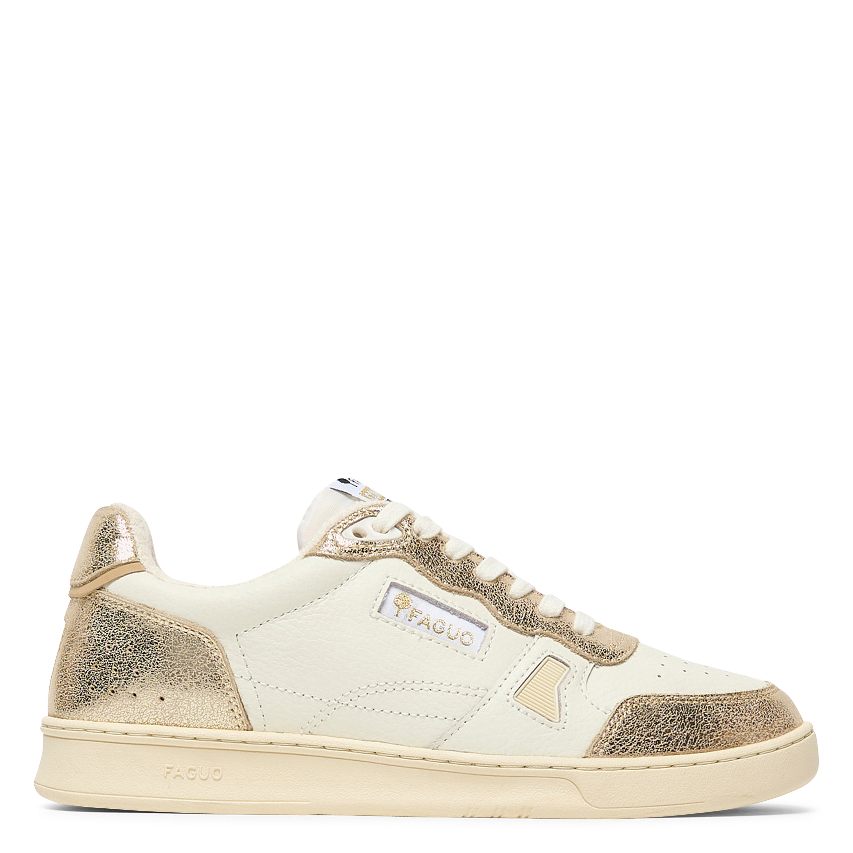 Sneaker stringate in pelle FAGUO Bianco