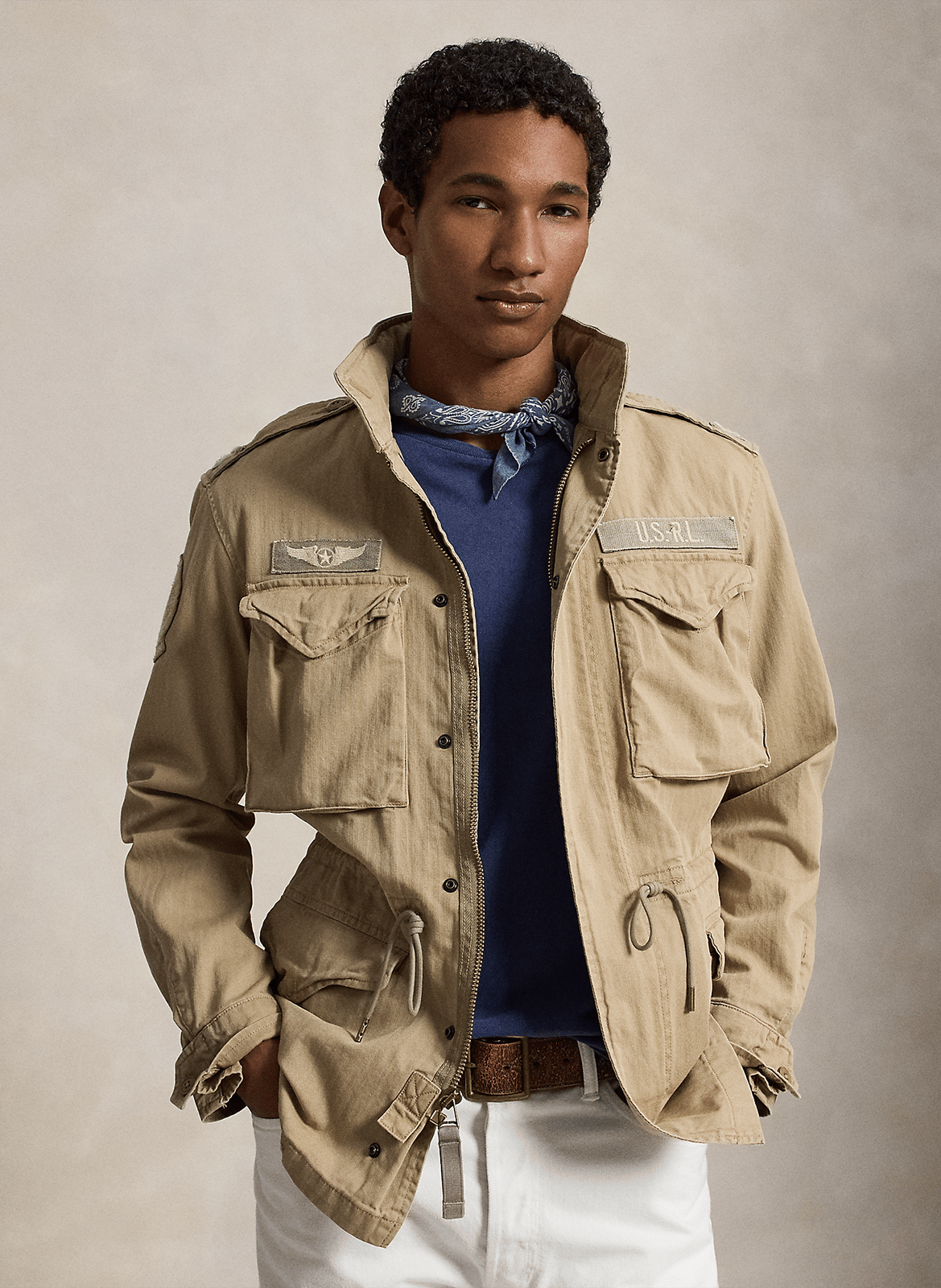 Veste utilitaire en coton POLO RALPH LAUREN Beige