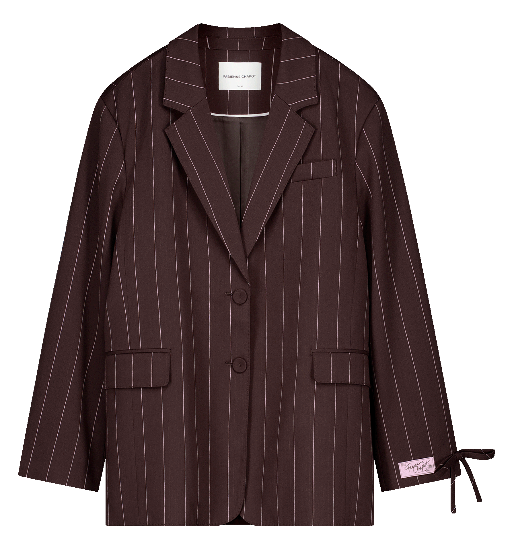 Veste rayée col tailleur  FABIENNE CHAPOT Marron