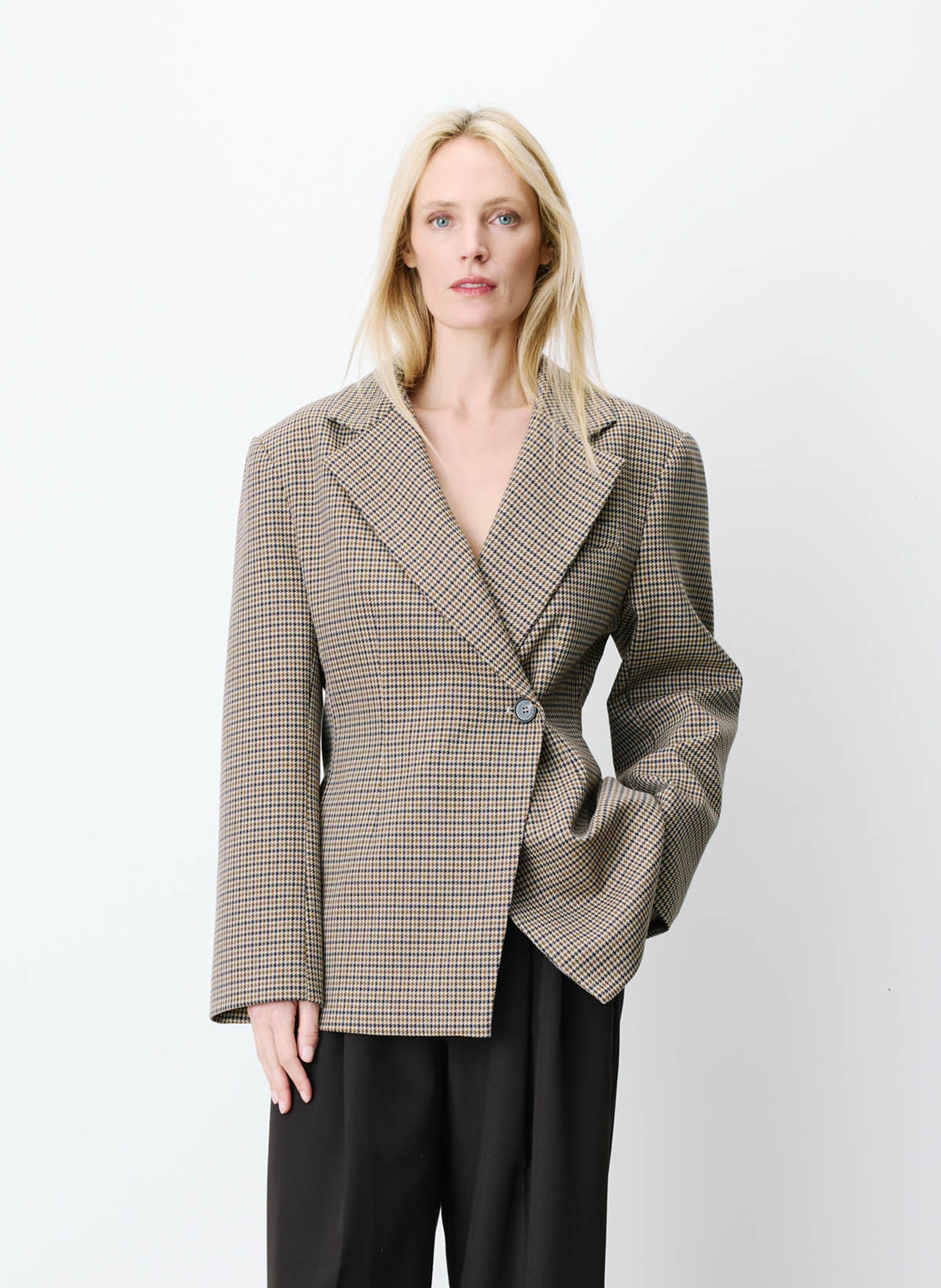 Straight printed tailored jacket GRACE ET MILA Beige