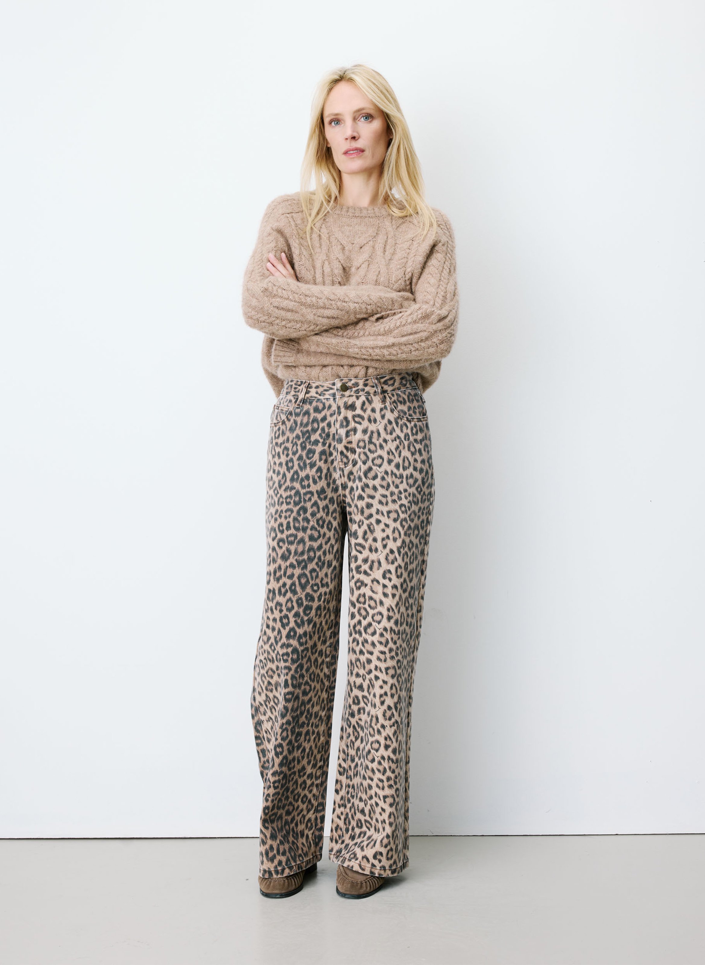 Weite Baumwoll-Jeans mit Print GRACE ET MILA Braun
