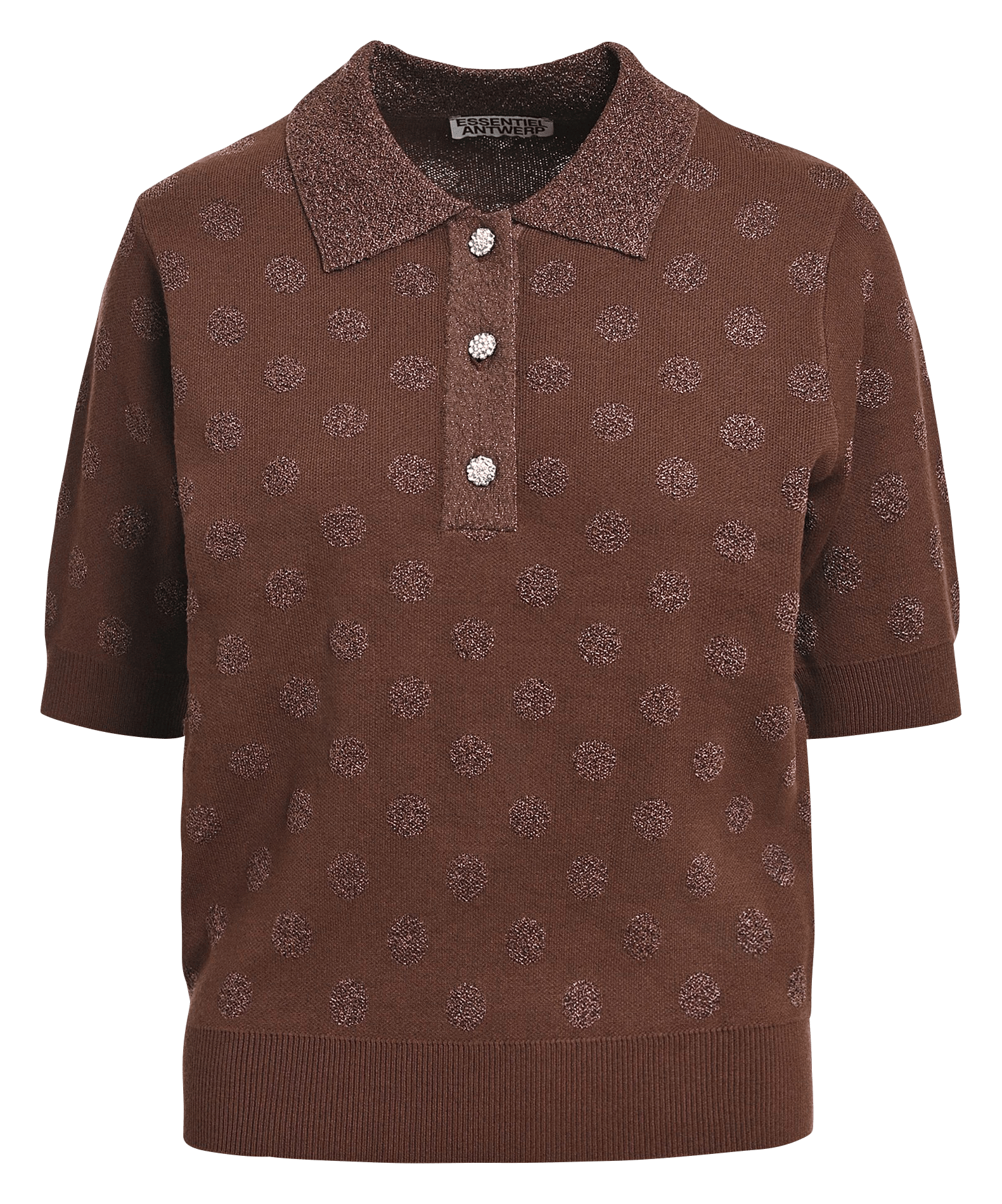 Polo droit imprimé ESSENTIEL ANTWERP Marron