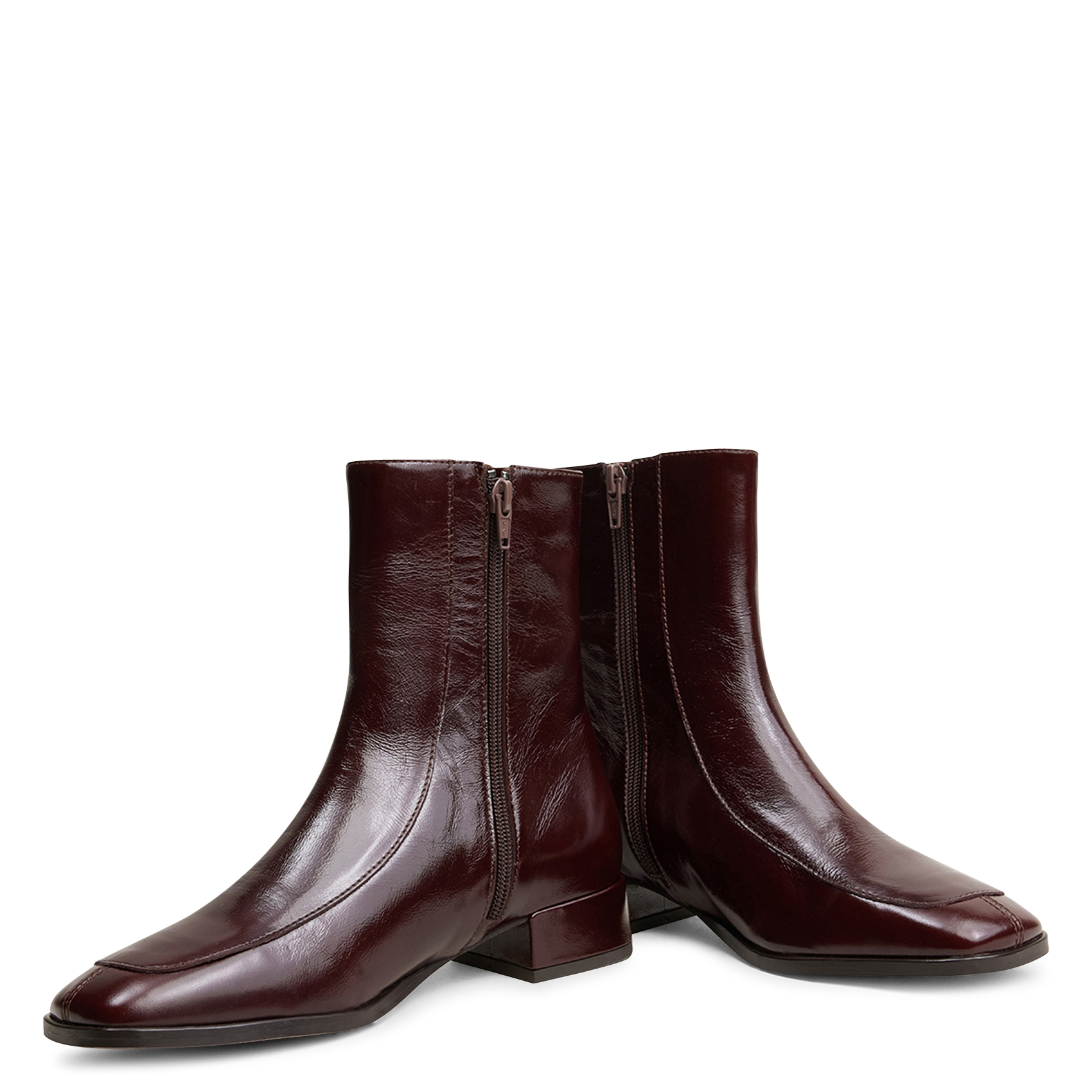 Aged leather mid-calf boots JONAK Brown