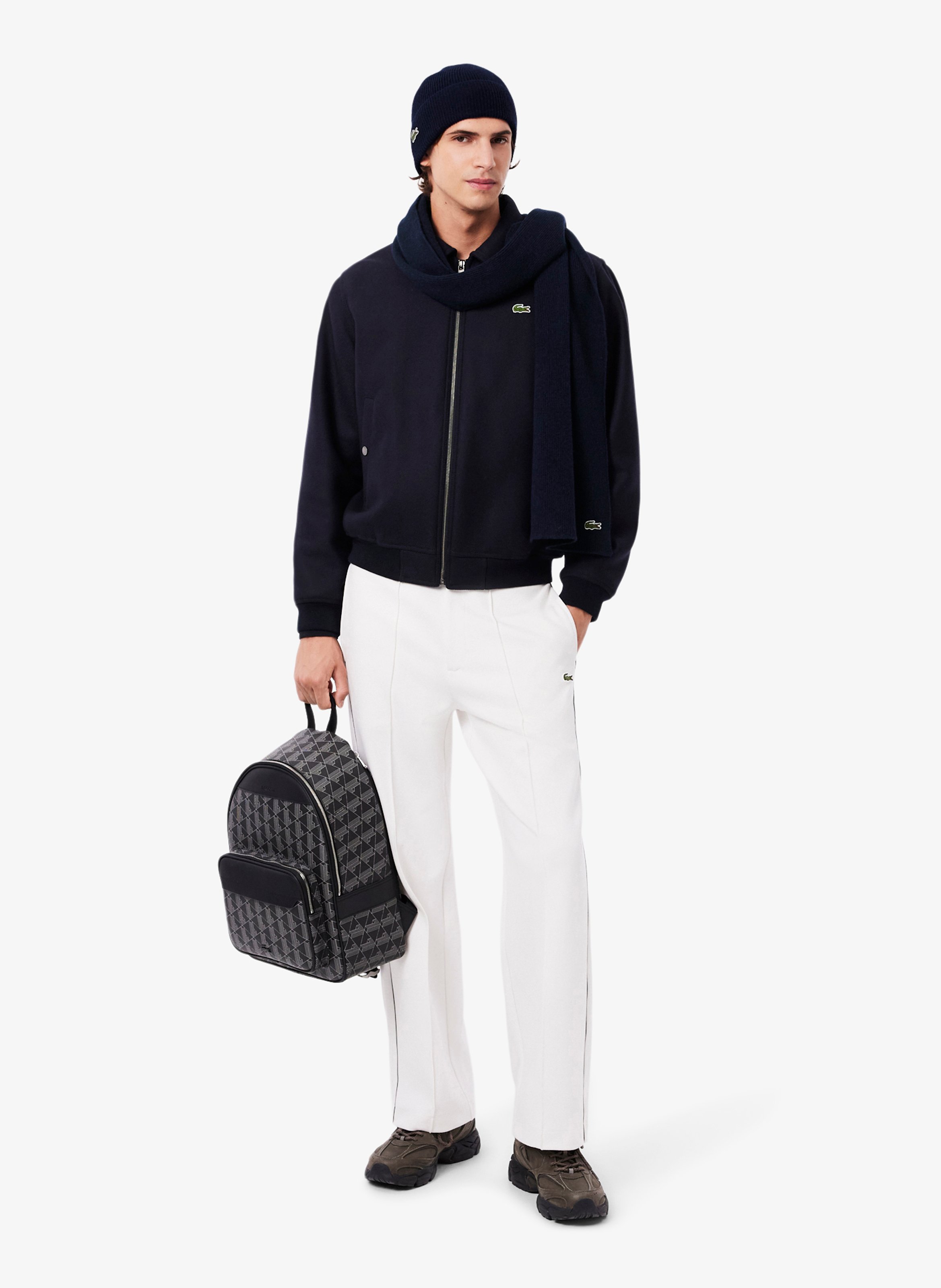 Set bonnet et écharpe en laine mélangée LACOSTE Bleu
