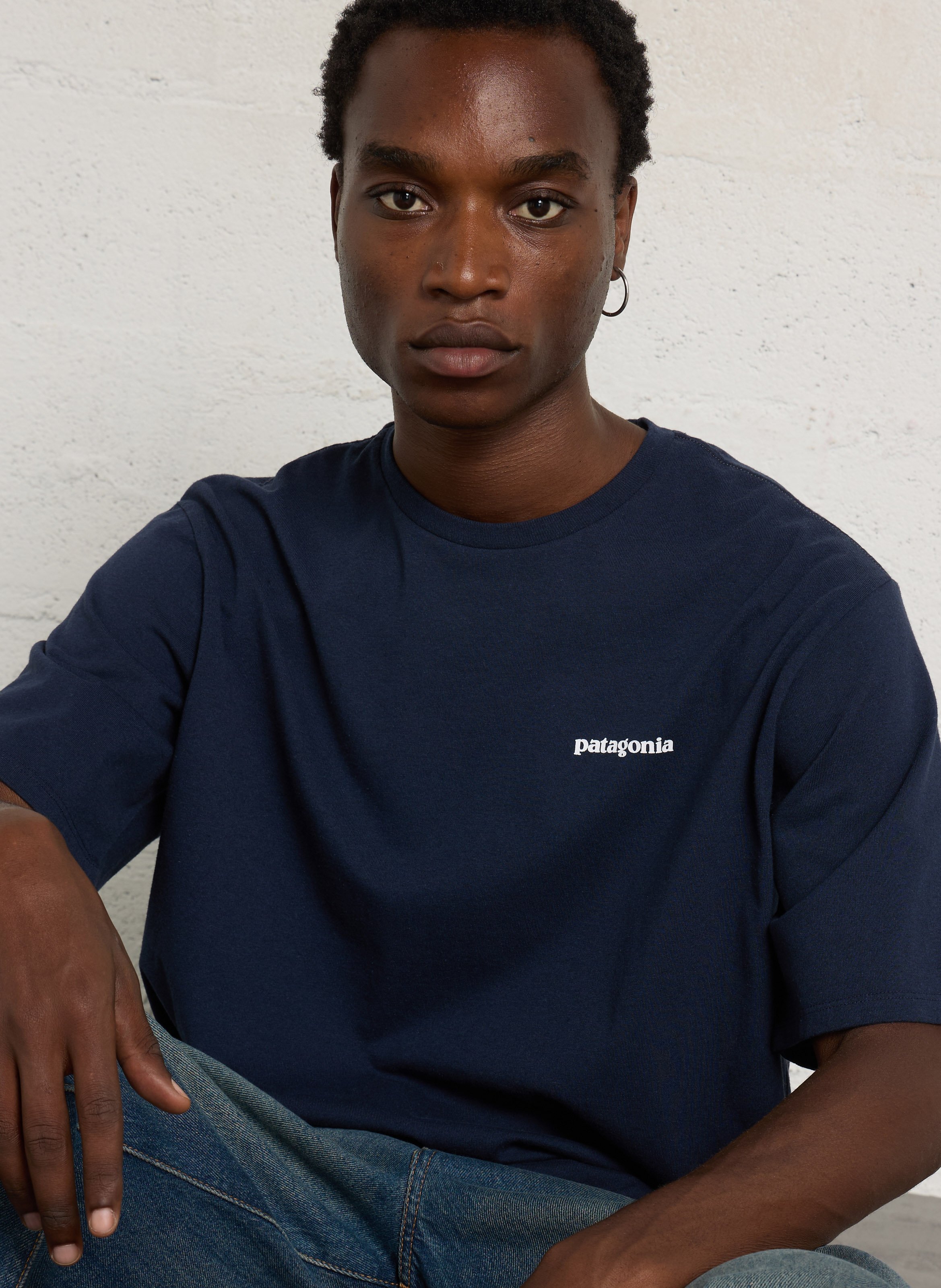 Gemêleerd T-shirt met zeefdruk PATAGONIA Blauw