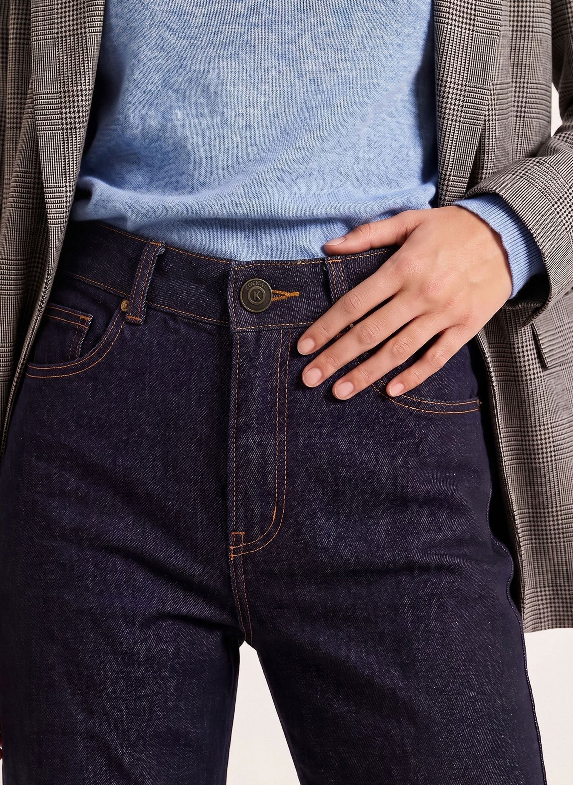 Jean barrel en coton mélangé KOOKAI Bleu
