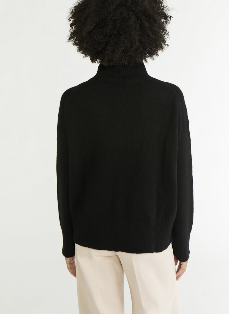 Col roulé en laine Noir