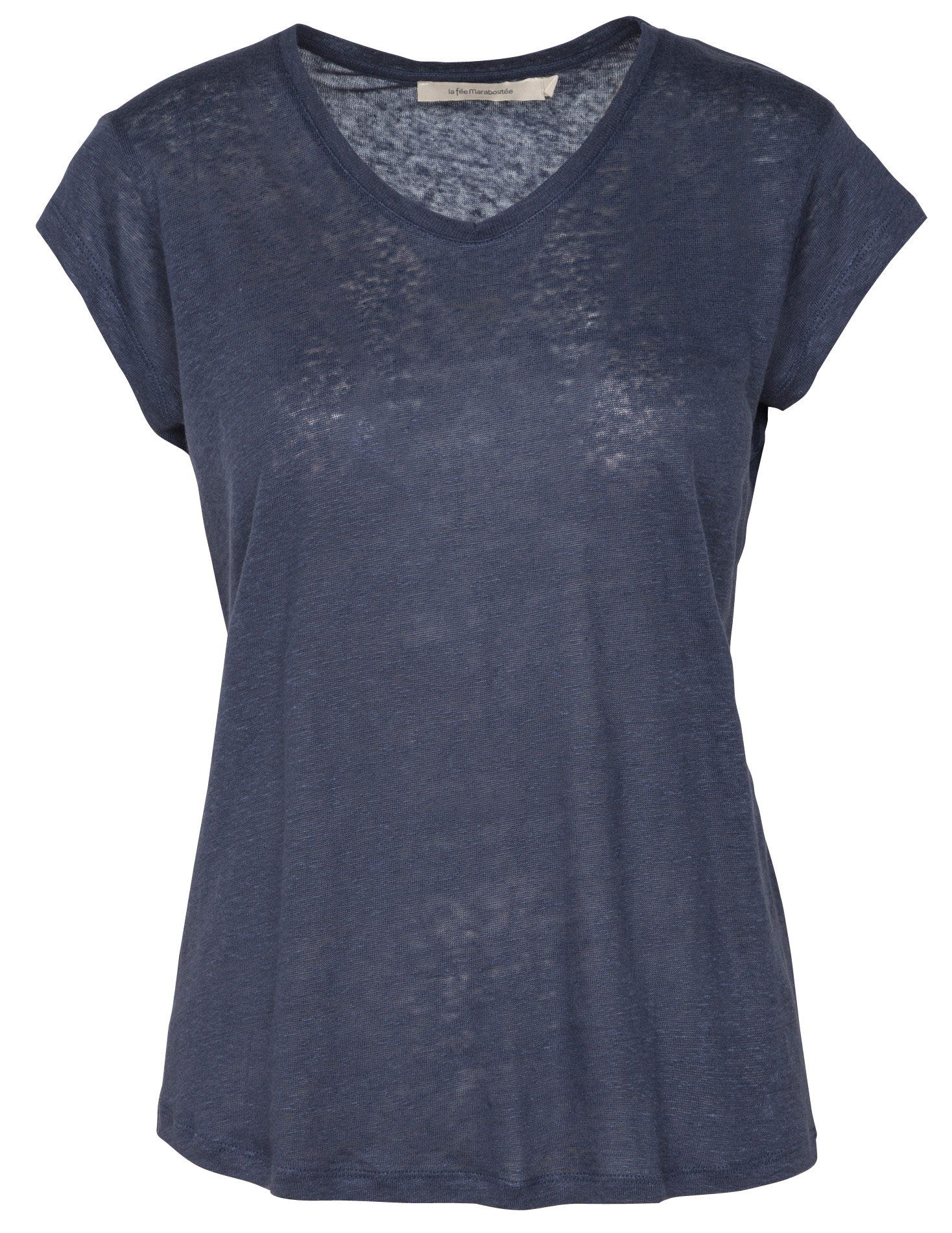 V-neck linen T-shirt LA FEE MARABOUTEE Blue