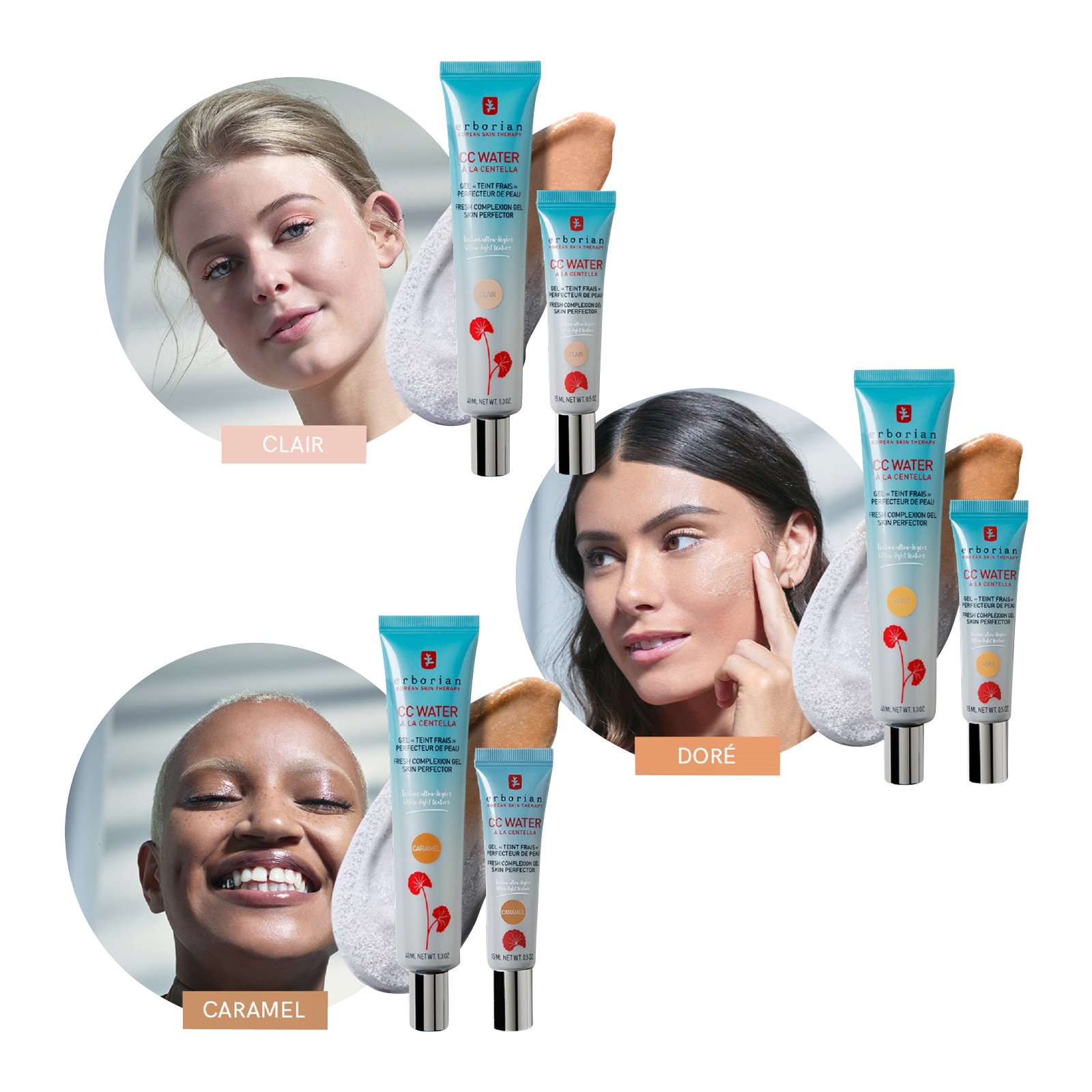 CC WATER - Perfectionerende, getinte gel ERBORIAN Doré