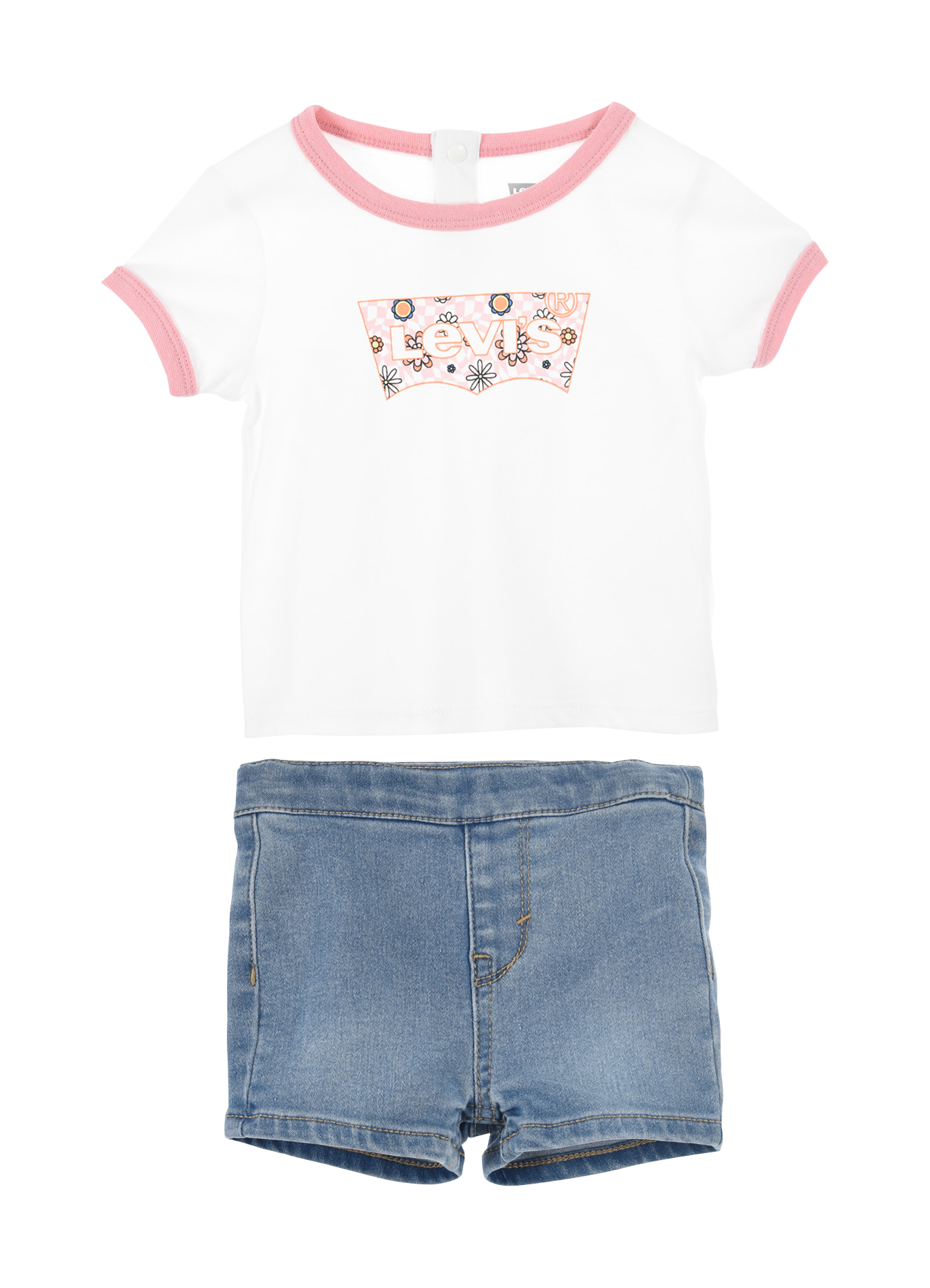 Organic cotton-blend 2-piece set LEVI'S KIDS White