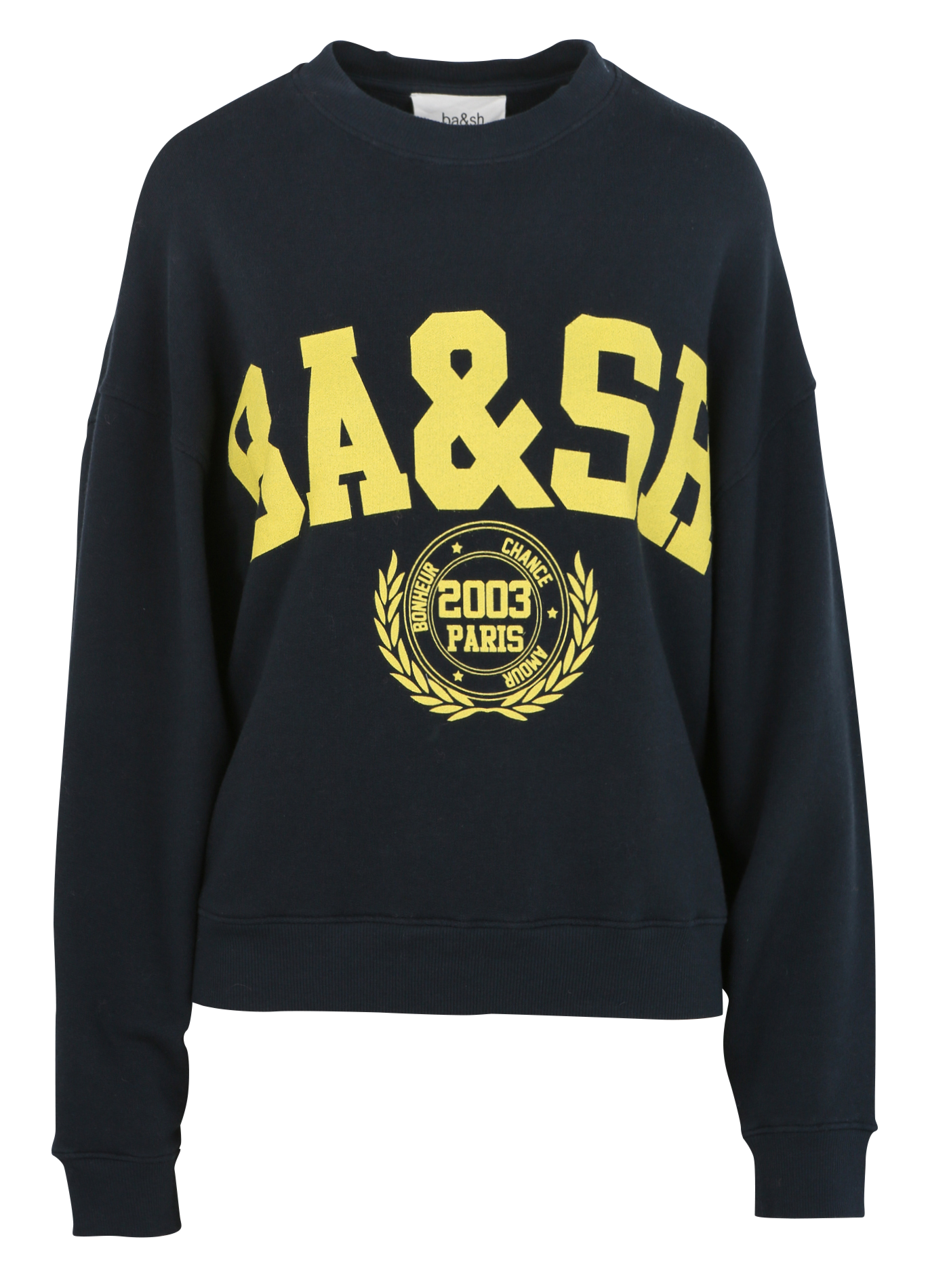 Pull oversize col rond en coton mélangé BA&SH Bleu