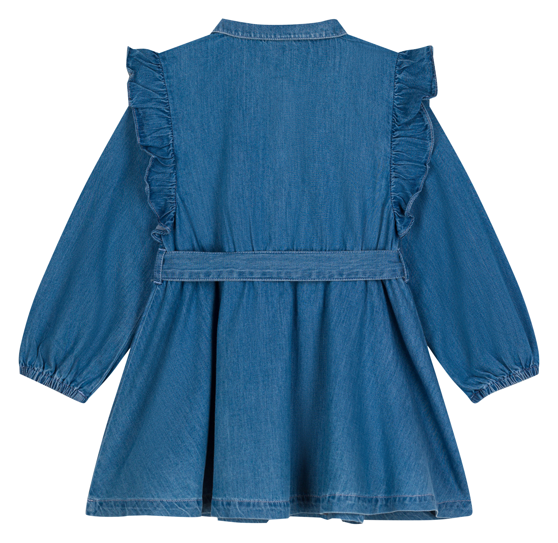 Robe courte col classique en coton PETIT BATEAU Bleu