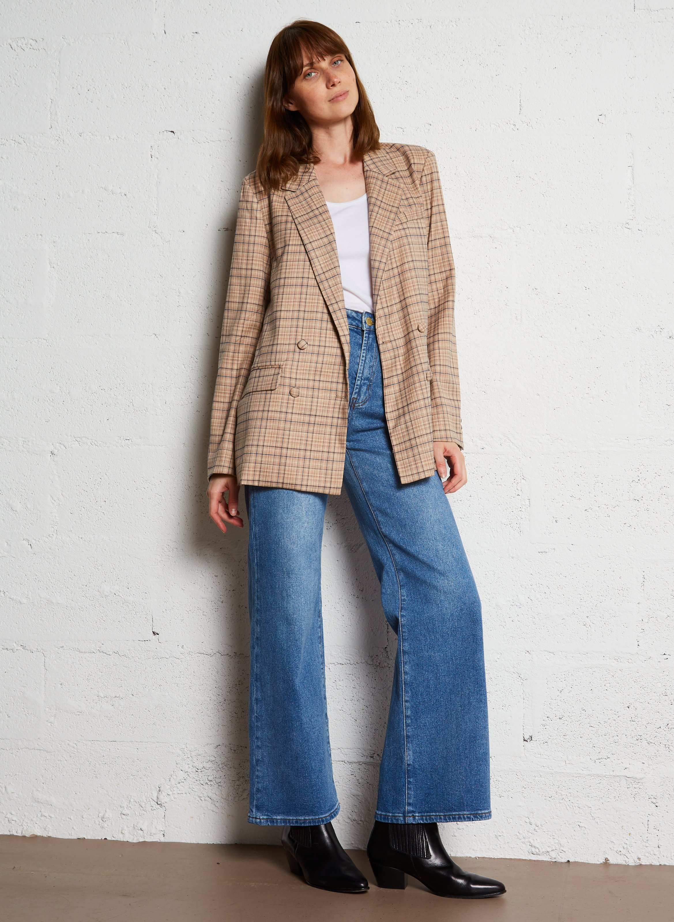 Jean large taille haute en coton mélangé LA PETITE ETOILE Jeans Stone