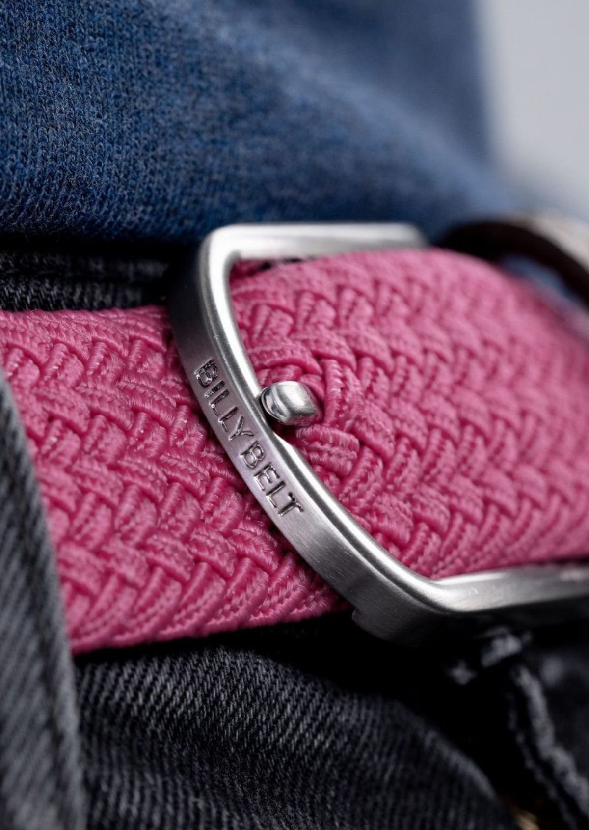 Solid Elastic Braided Belt BILLYBELT Pink