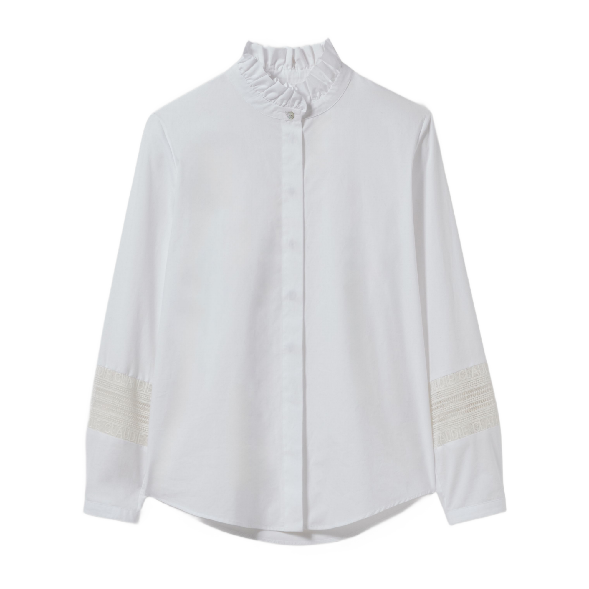 Cotton shirt with ruffled collar CLAUDIE PIERLOT White