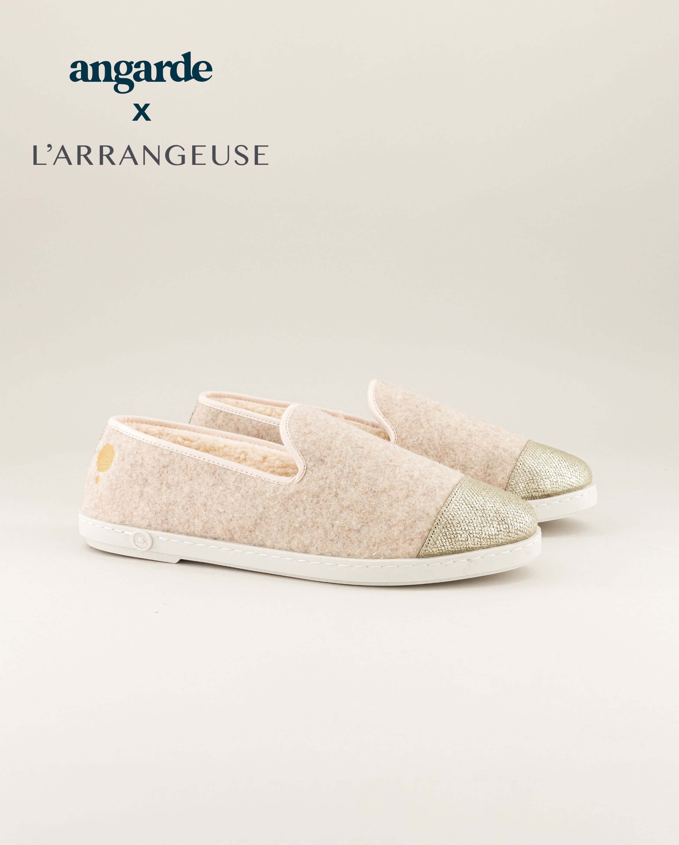 Women's slipper collab' x l'arrangeuse, golden beige ANGARDE Beige