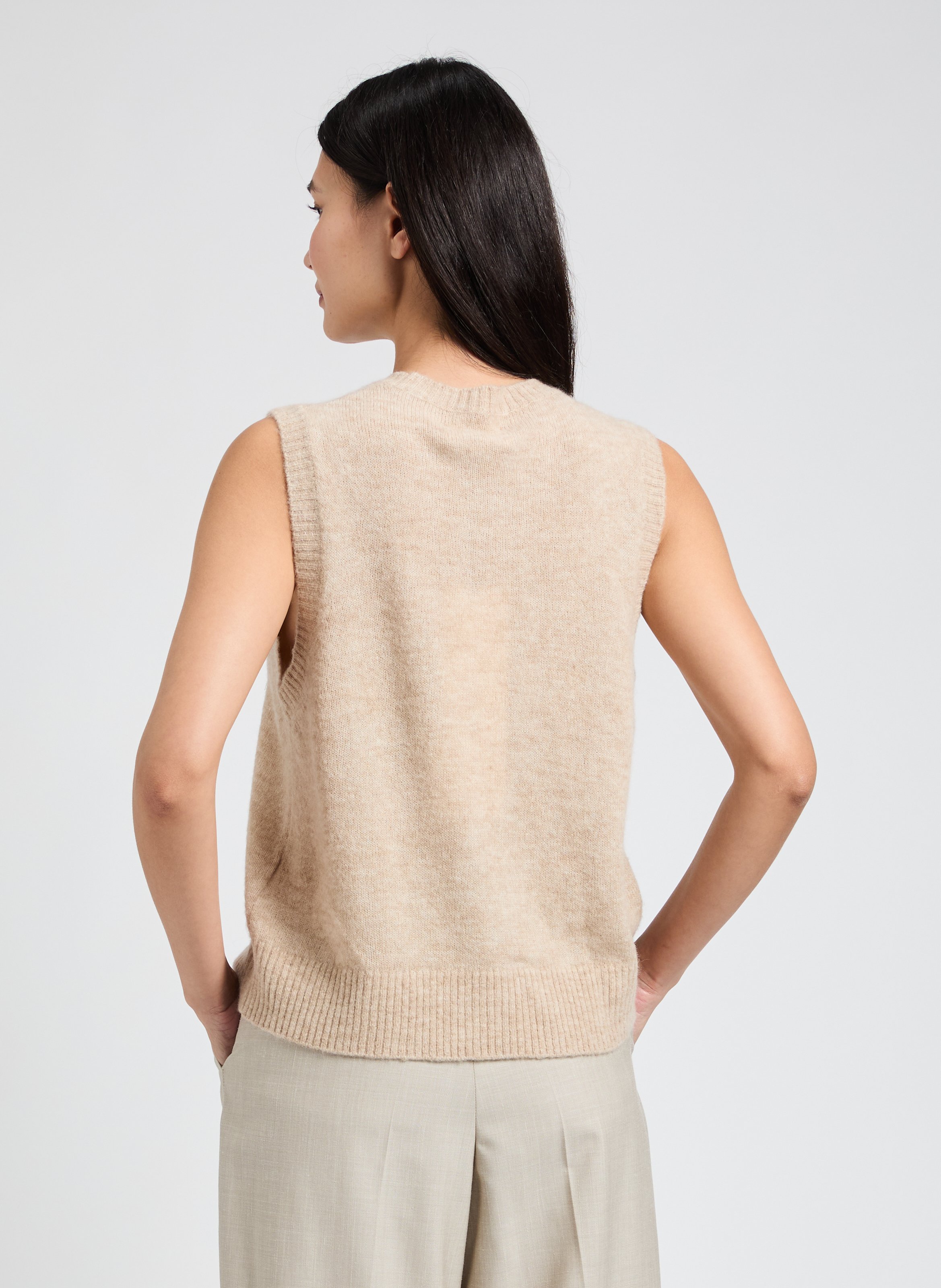 Ärmelloser Pullover aus Wollmix SAISON 1865 Beige