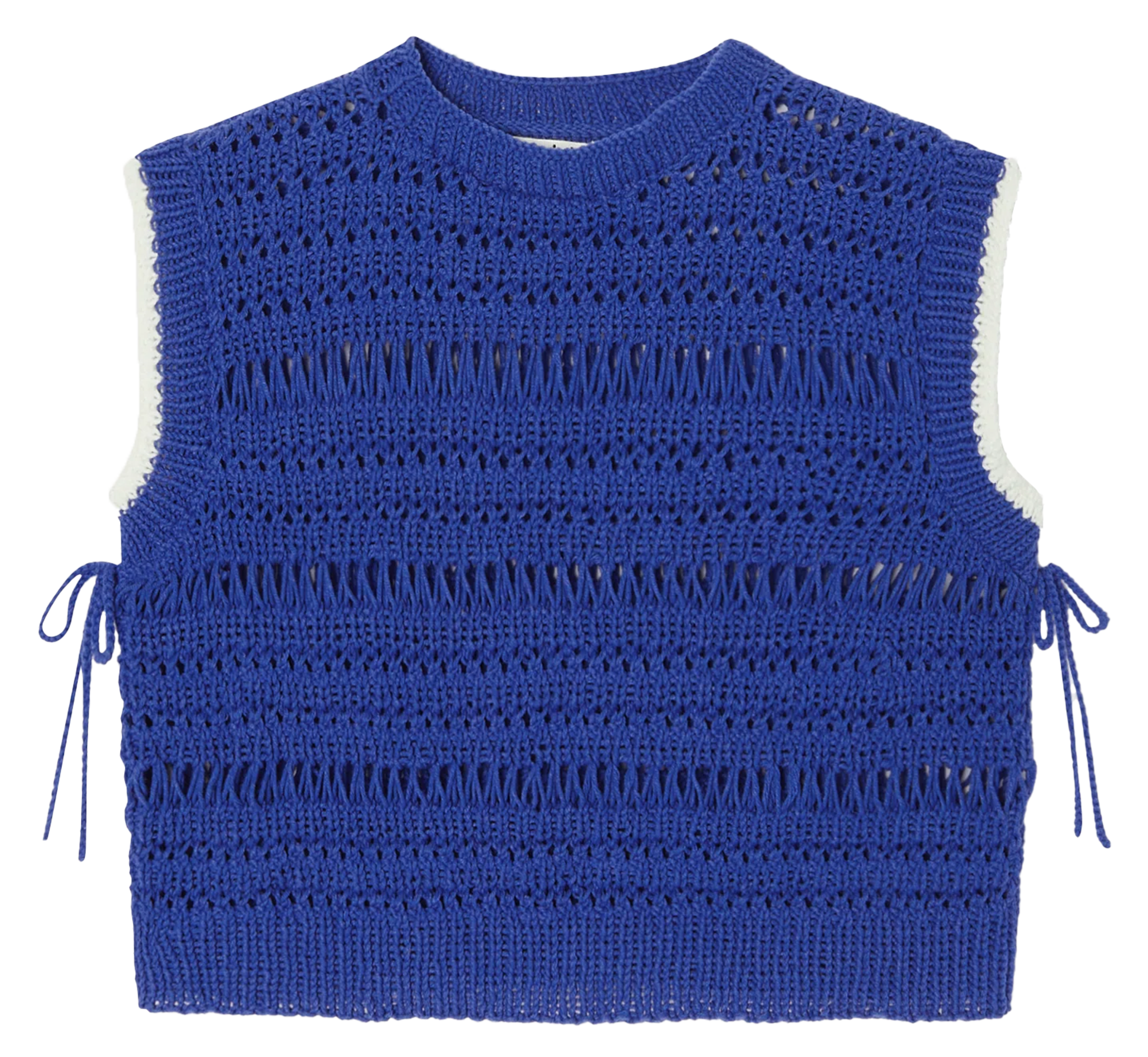 Korte mouwloze gebreide trui NITAH Blauw