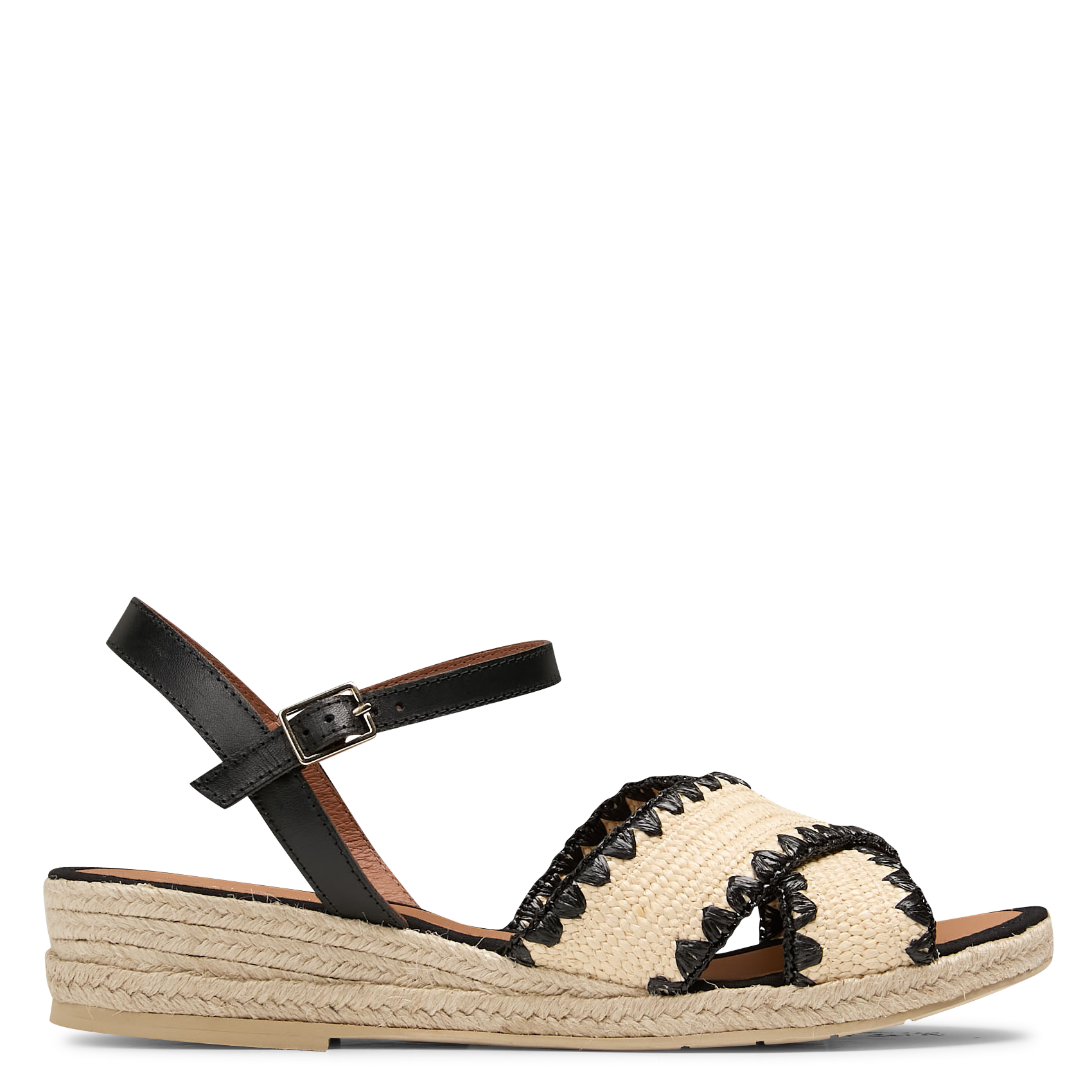 Espadrilles met kleine rieten hak MON SOULIER Beige