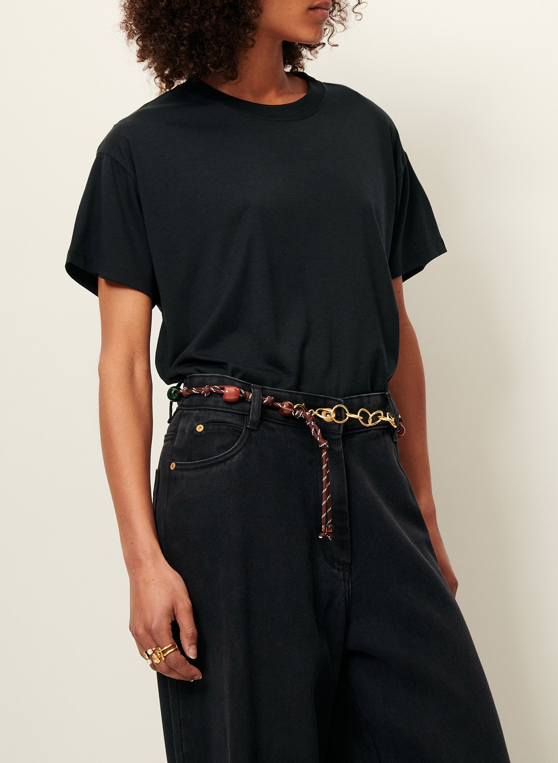 Tee-shirt ample col rond fluide SESSUN Noir