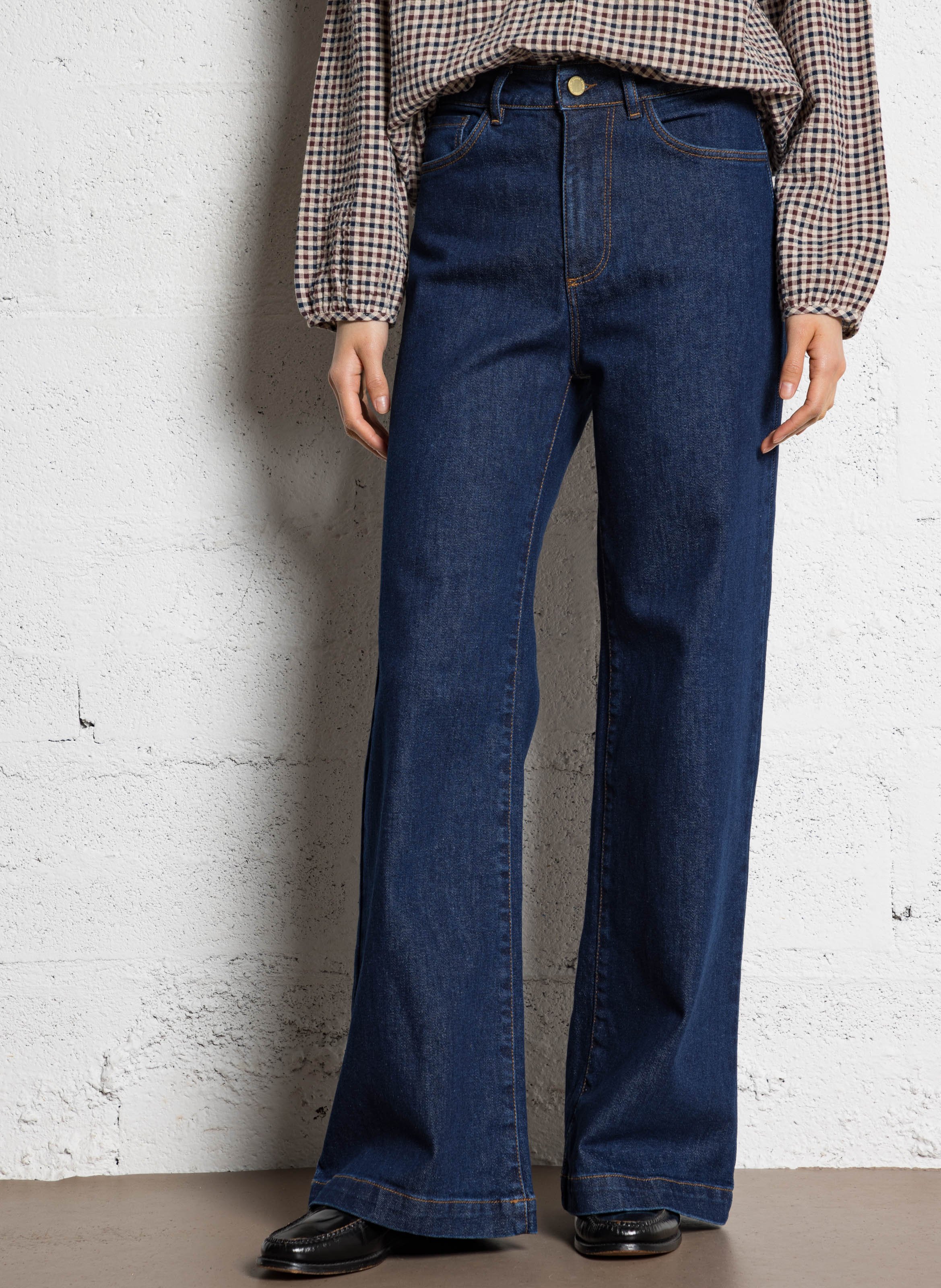 Cotton-blend wide-leg jeans I CODE Blue