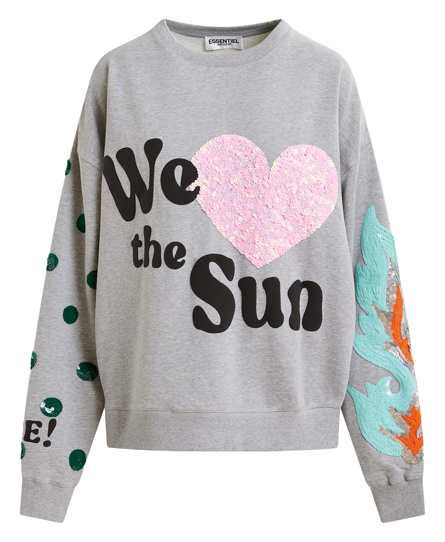 Sweat ample imprimé à broderies paillettes ESSENTIEL ANTWERP Noir